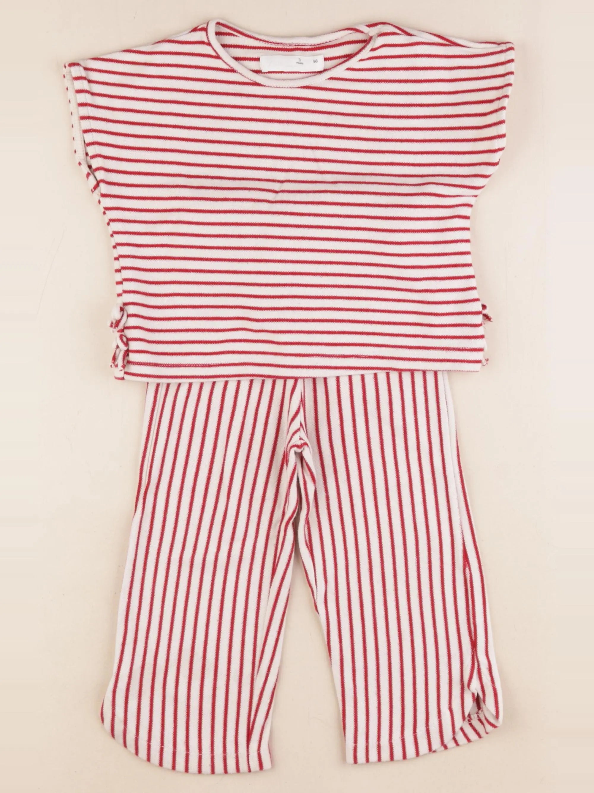Zara - ensemble beige, rouge - 3 ans