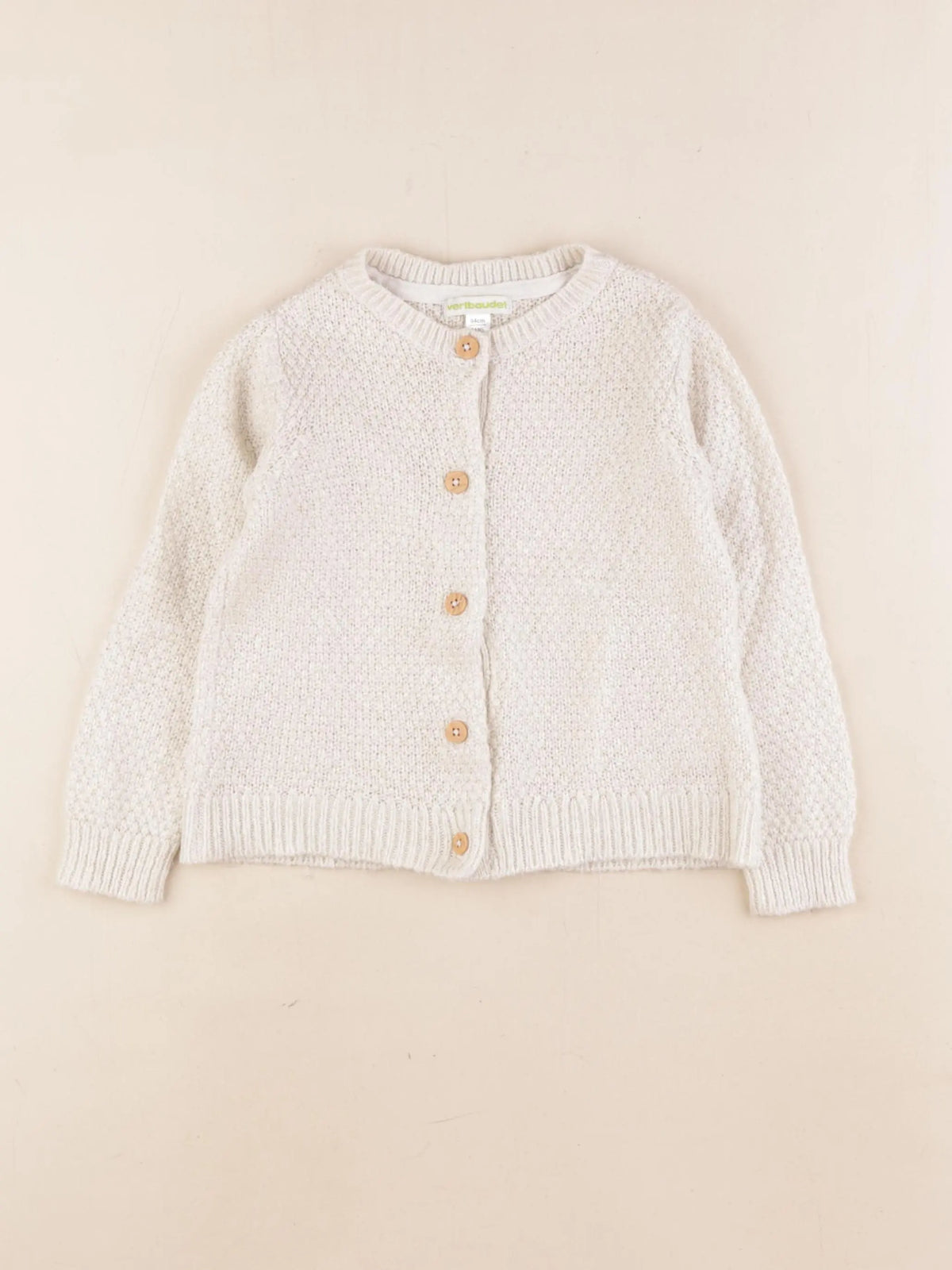 Vertbaudet - gilet beige, or - 3 ans