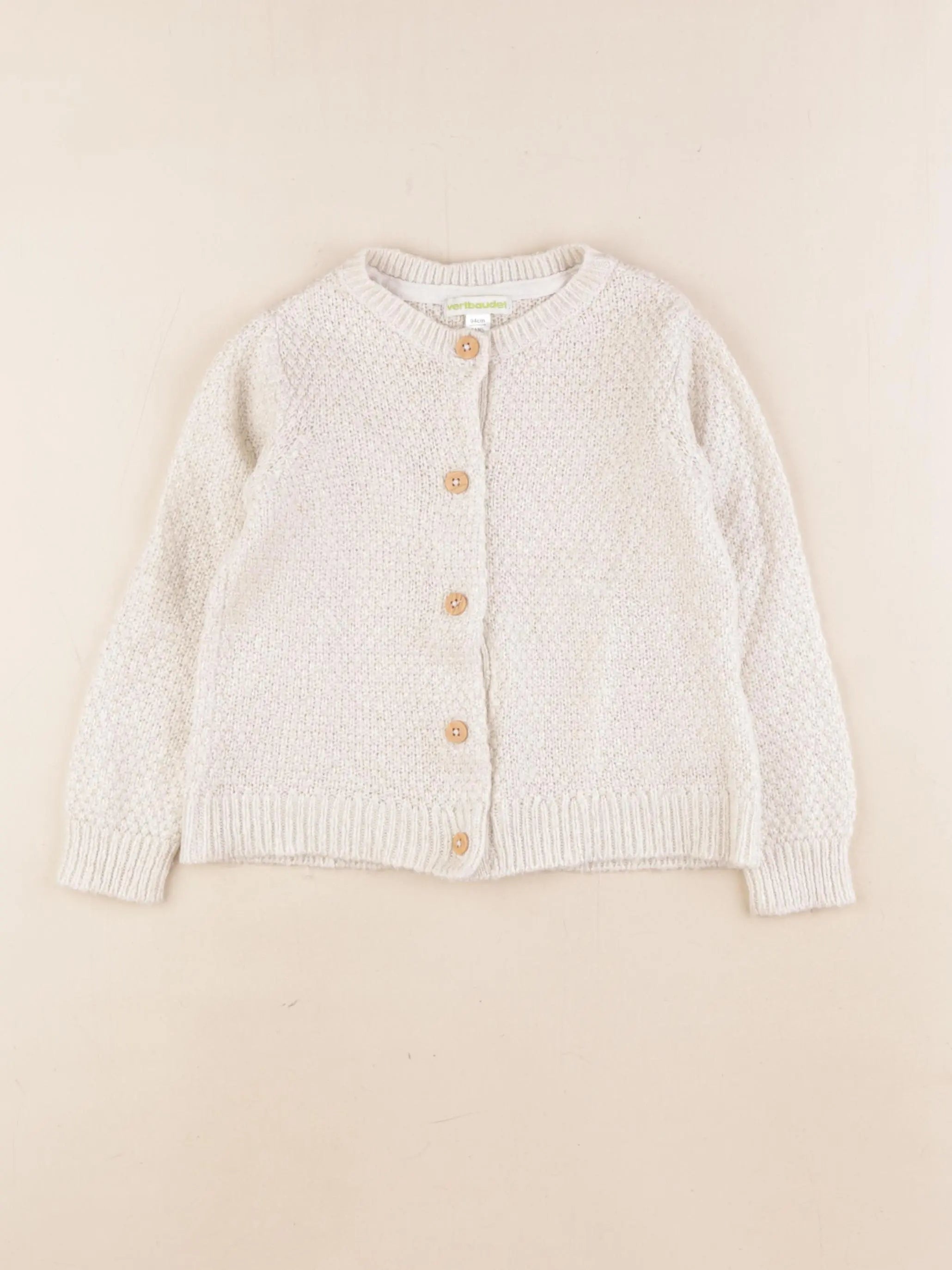 Vertbaudet - gilet beige, or - 3 ans