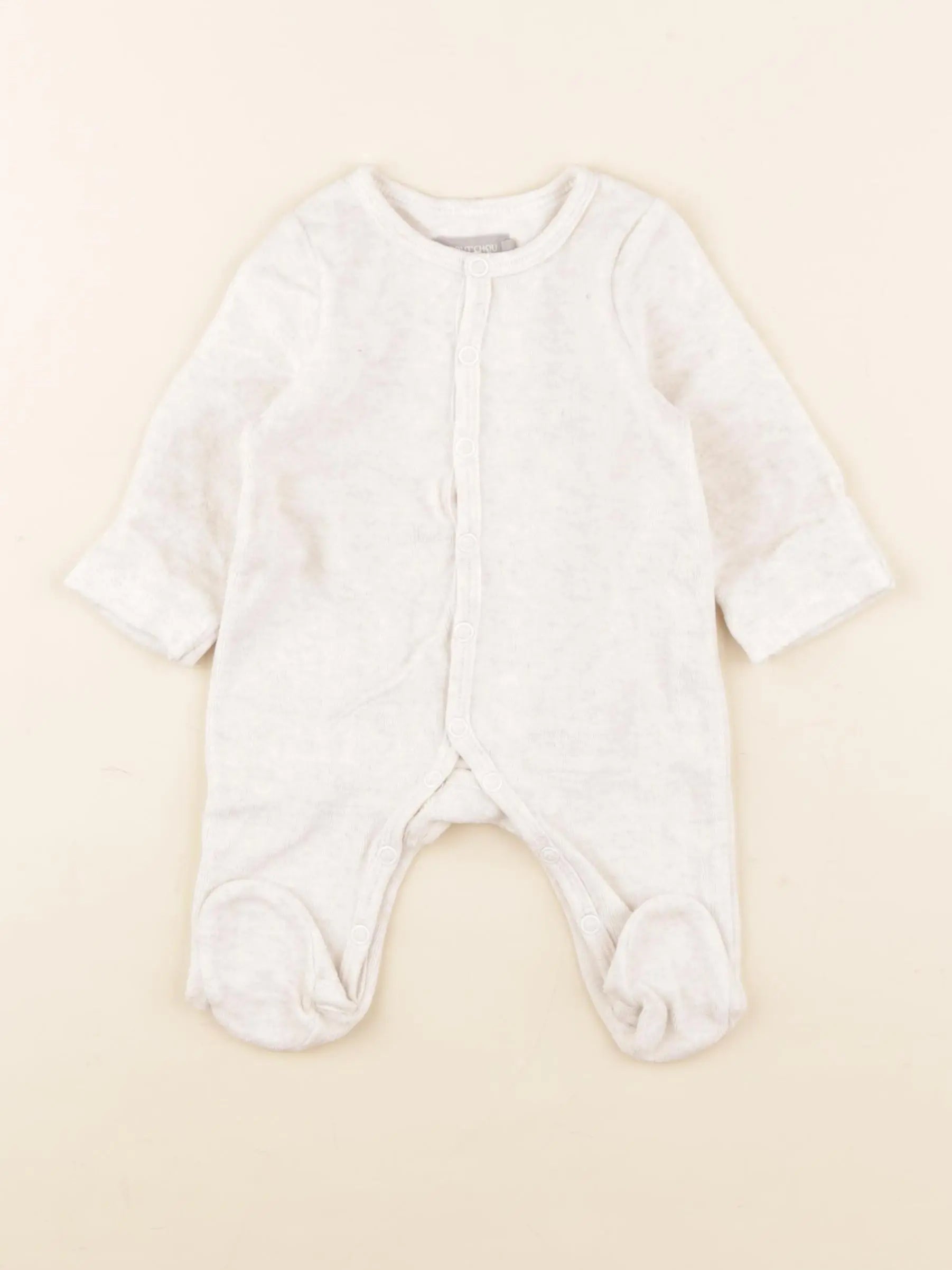 Boutchou - pyjama velours beige - 1 mois