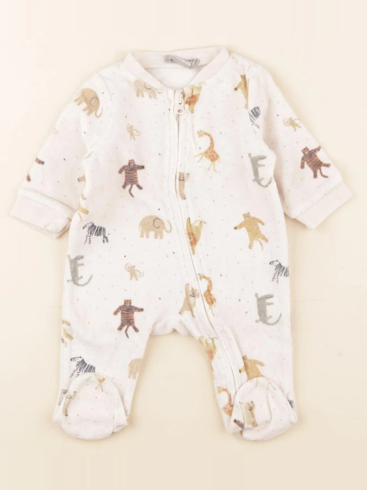 Boutchou - pyjama velours beige - 1 mois