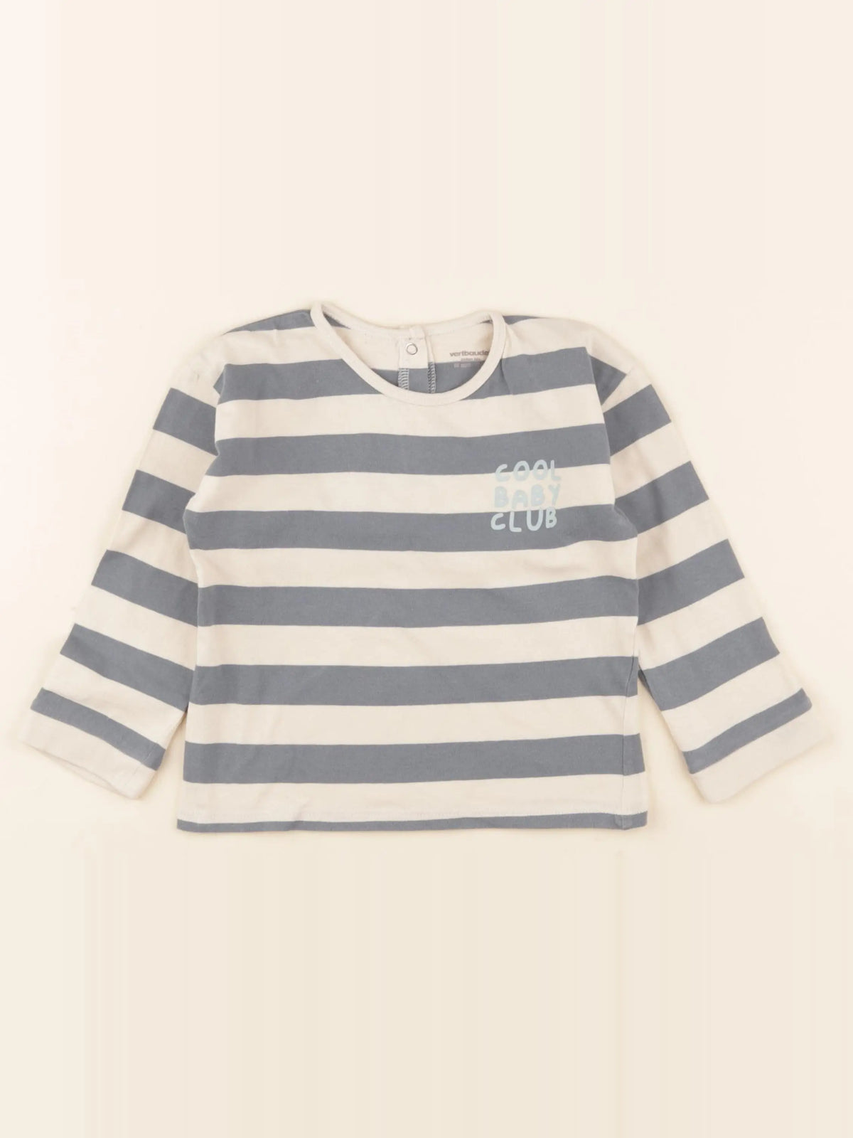 Vertbaudet - tee-shirt bleu, beige - 3 ans