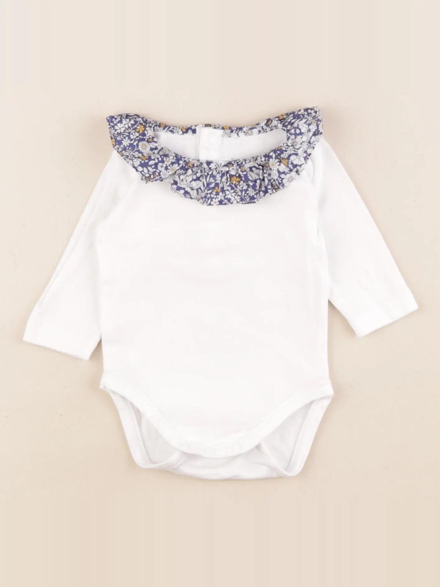 Jacadi - body liberty blanc, bleu - 3 mois