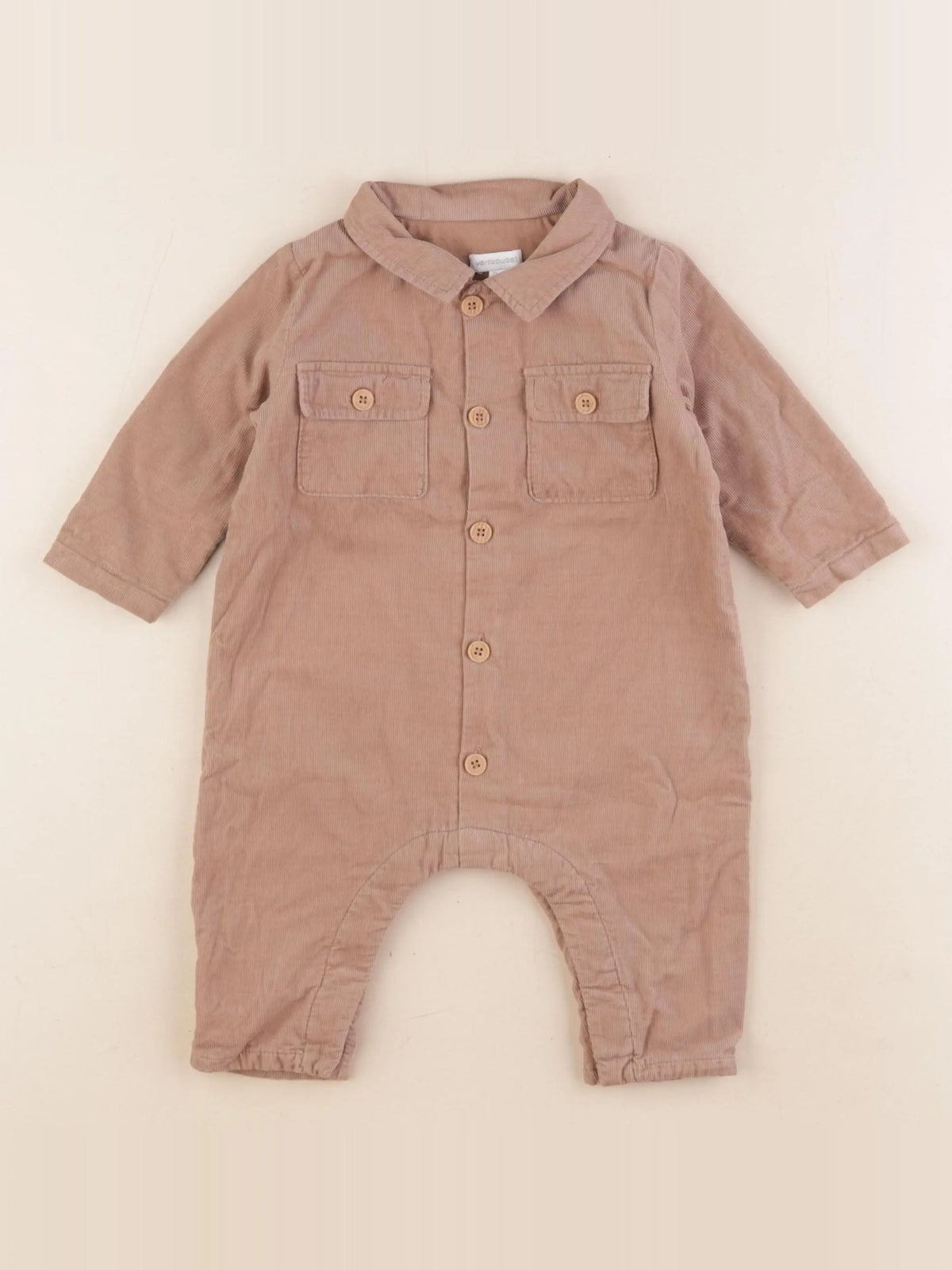 Vertbaudet - combinaison marron - 9 mois