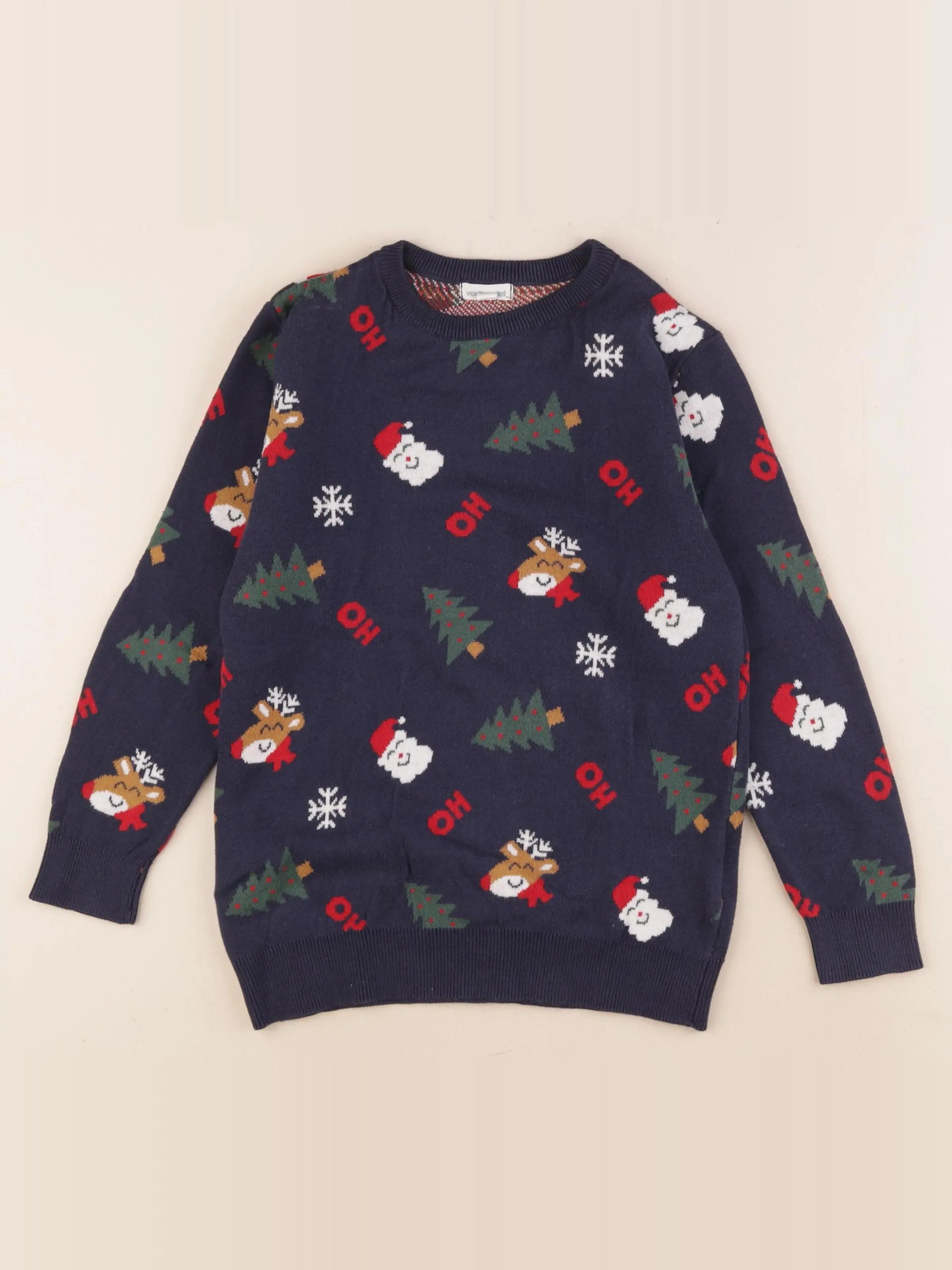 Vertbaudet - pull bleu, rouge - 8 ans