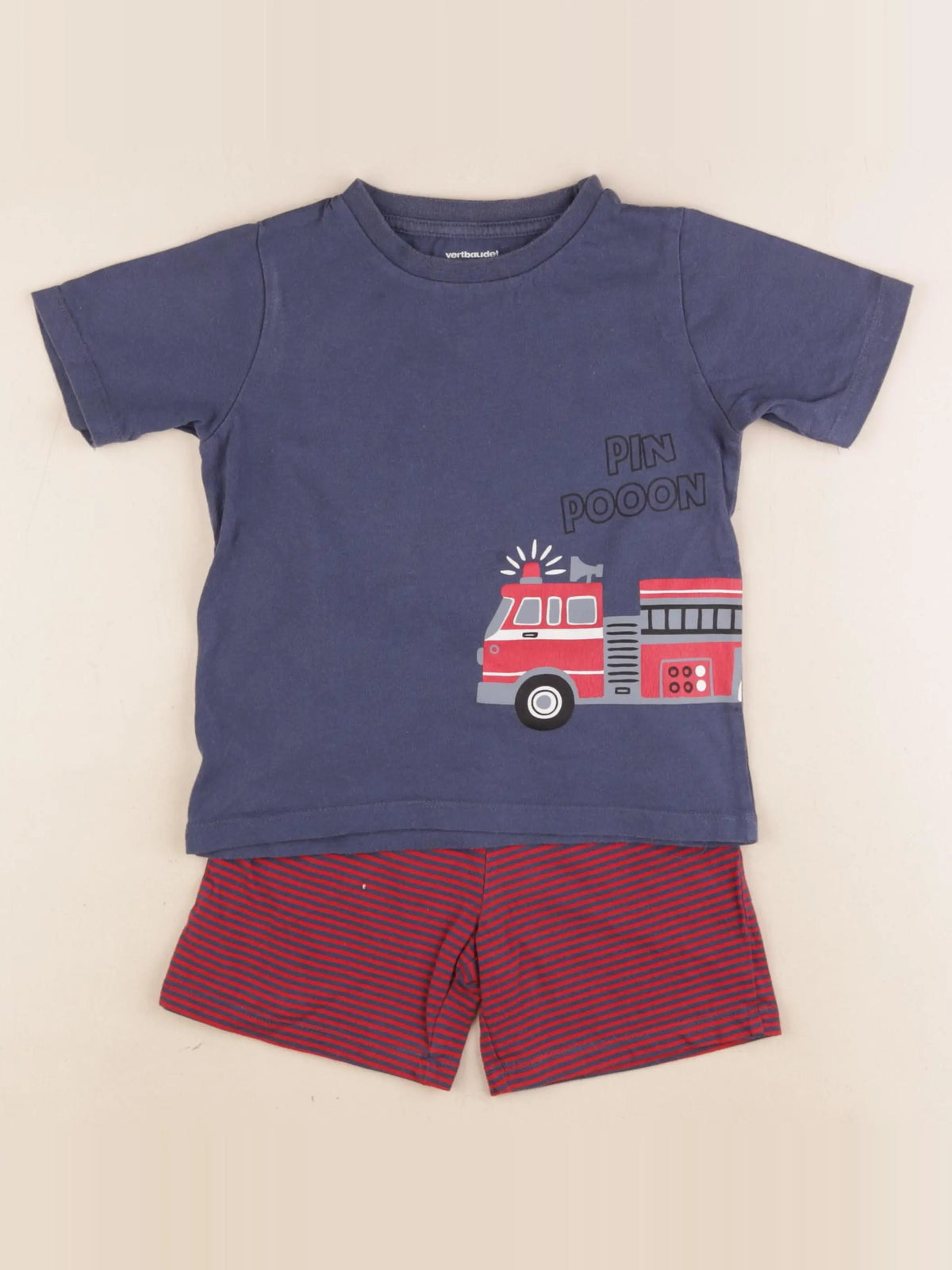Vertbaudet - pyjama bleu, rouge - 4 ans