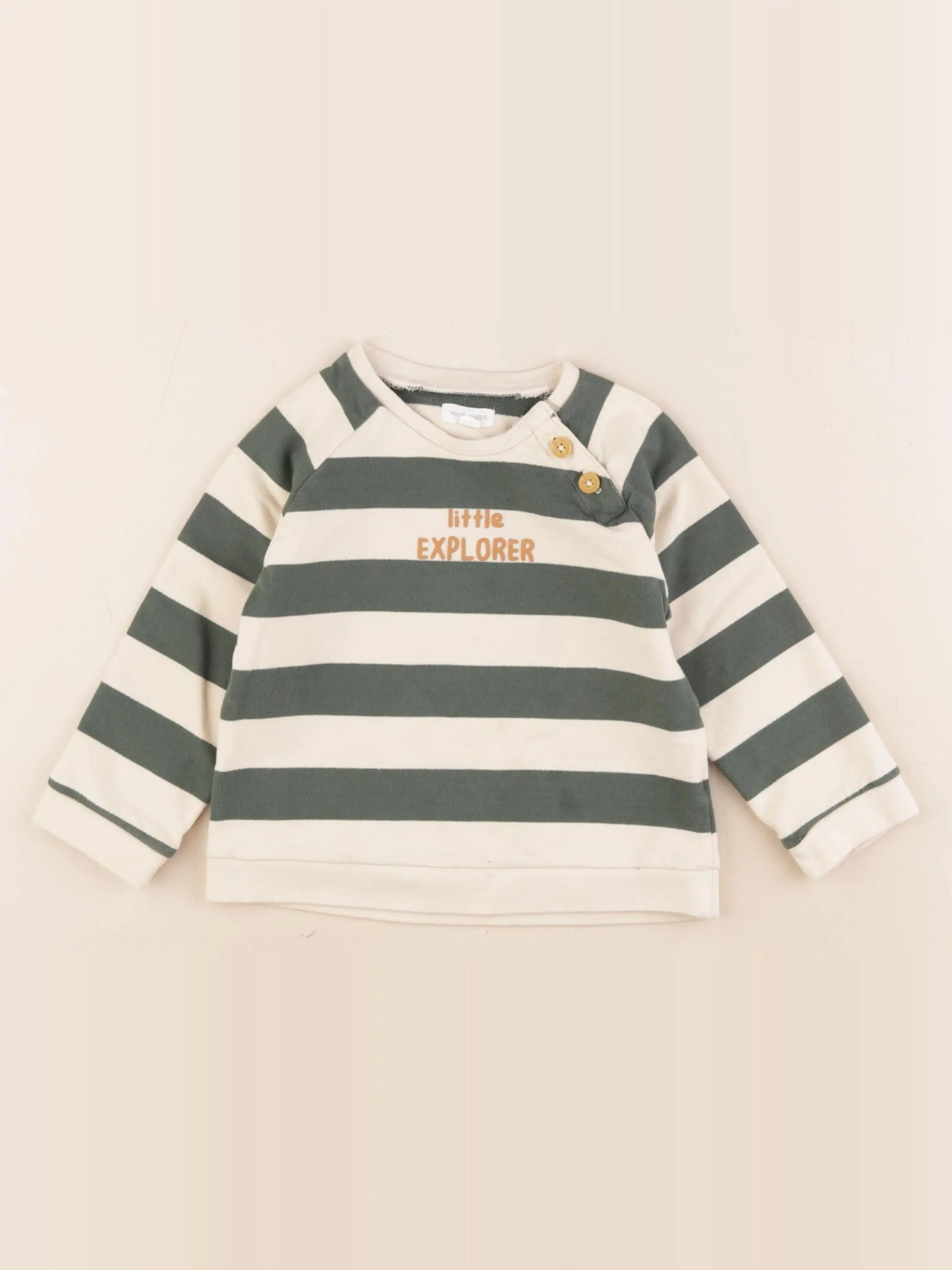 Vertbaudet - sweat vert - 24 mois
