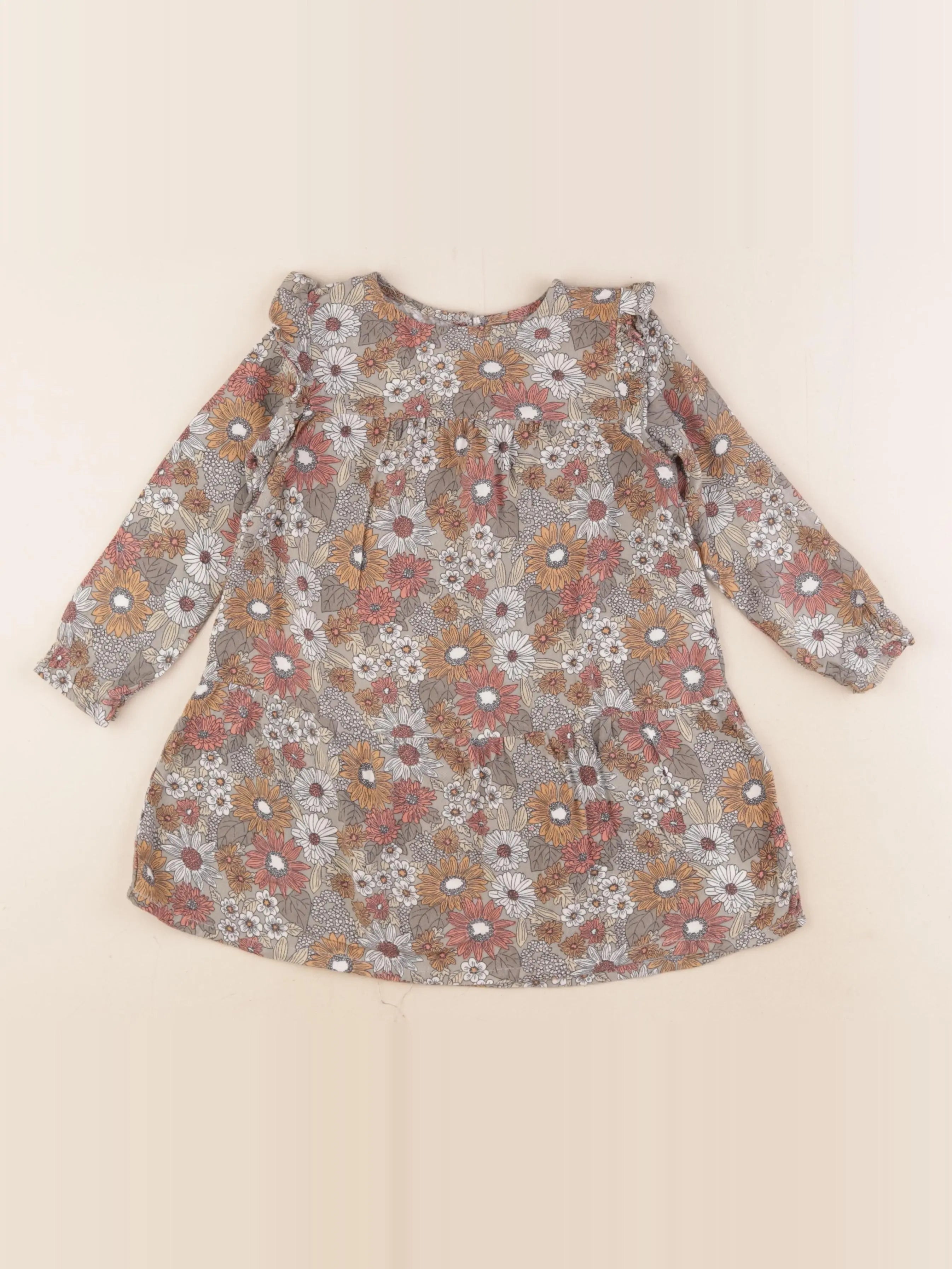 Vertbaudet - robe multicolore, vert - 3 ans