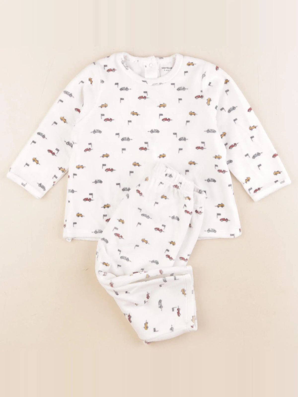 Vertbaudet - pyjama velours blanc - 2 ans