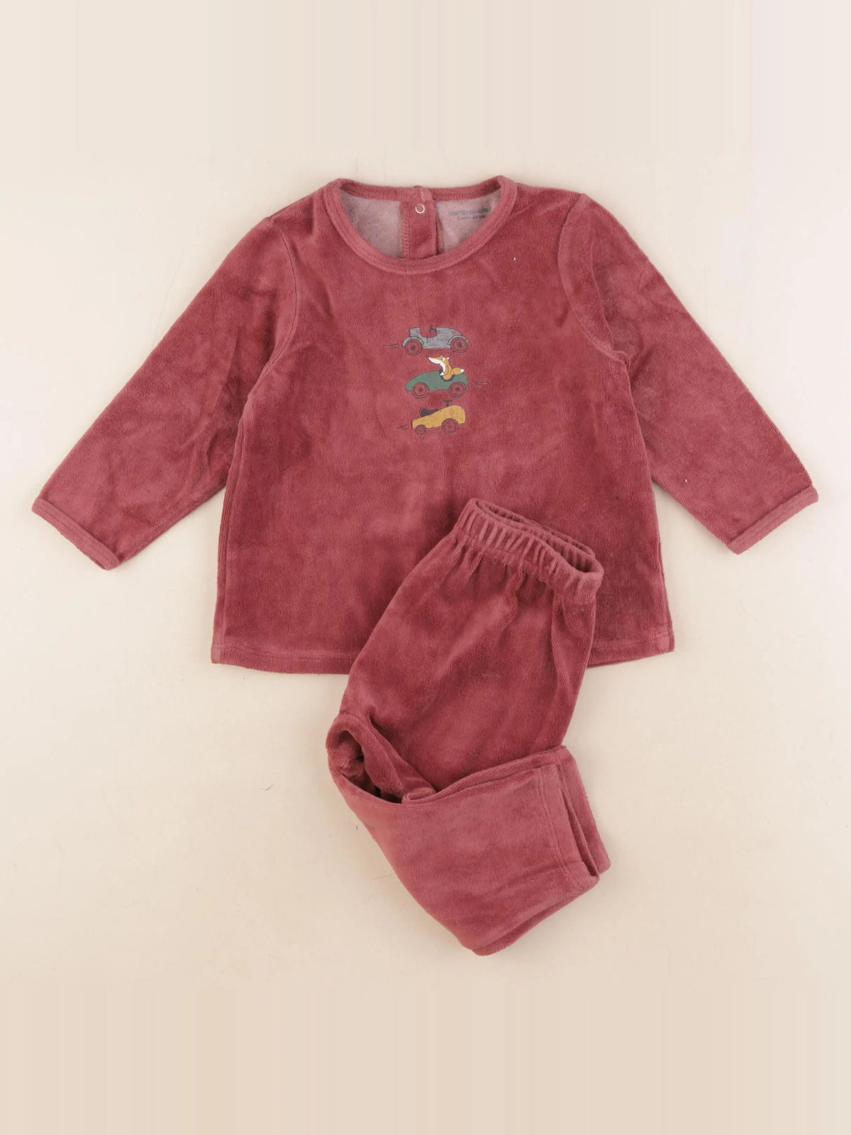 Vertbaudet - pyjama velours rouge - 2 ans