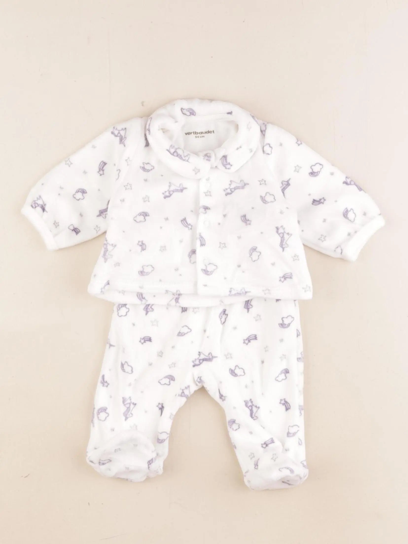 Petit Bateau - pyjama velours multicolore - 0 mois