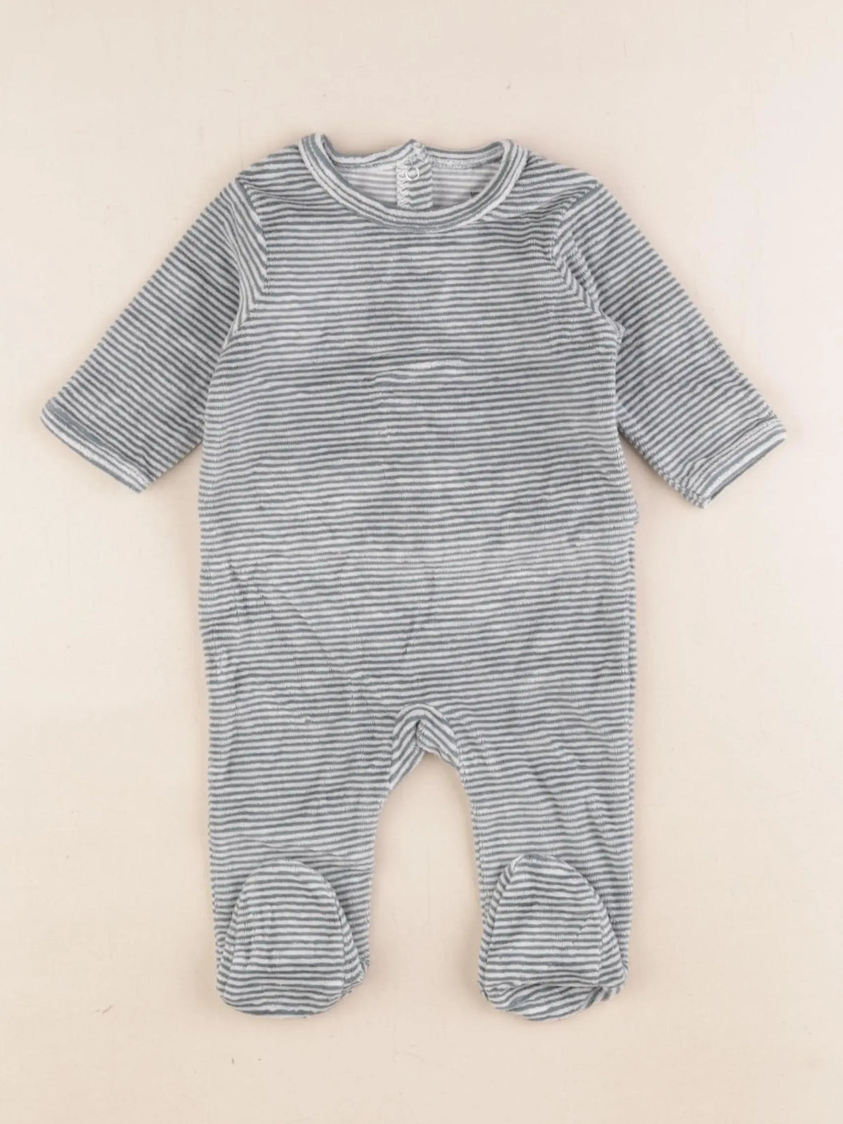 Vertbaudet - pyjama velours vert - 3 mois
