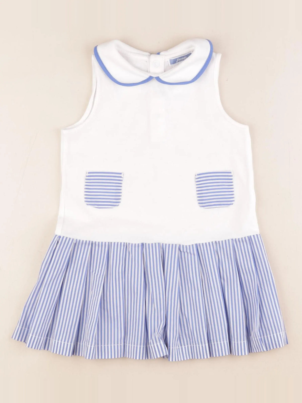 Jacadi - robe blanc, bleu - 36 mois