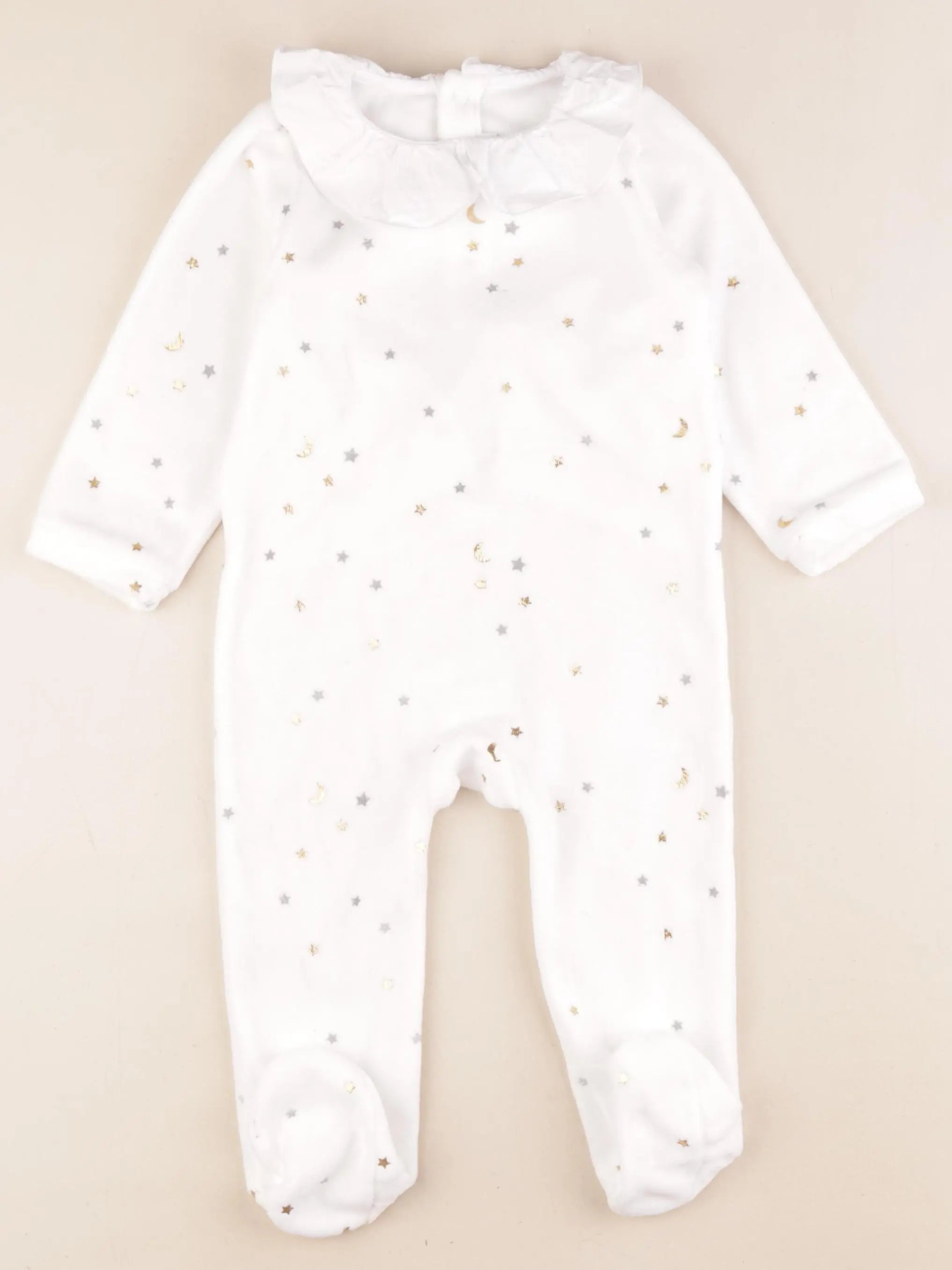 Jacadi - pyjama velours blanc, or - 18 mois