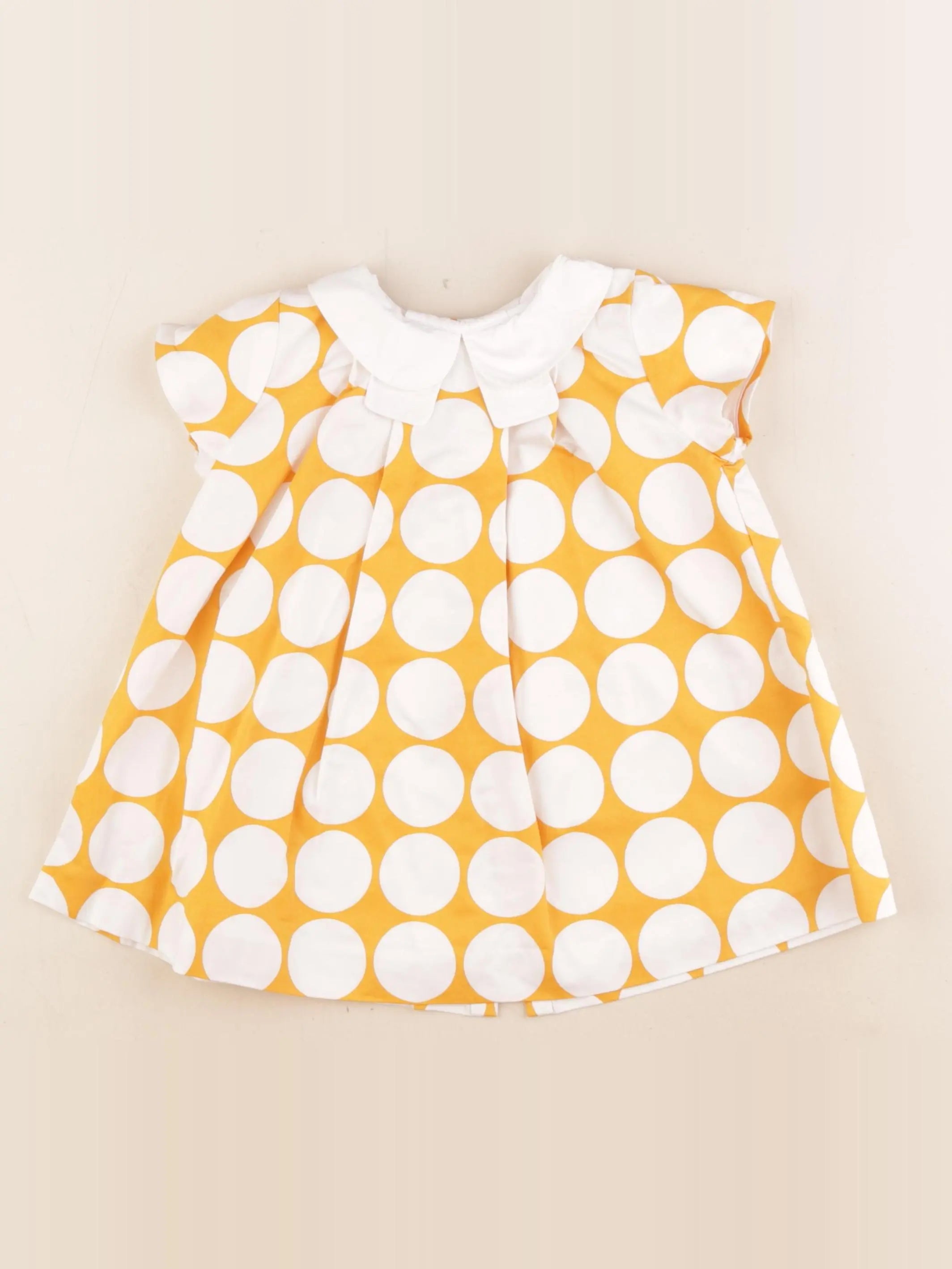 Jacadi - robe jaune, blanc - 18 mois