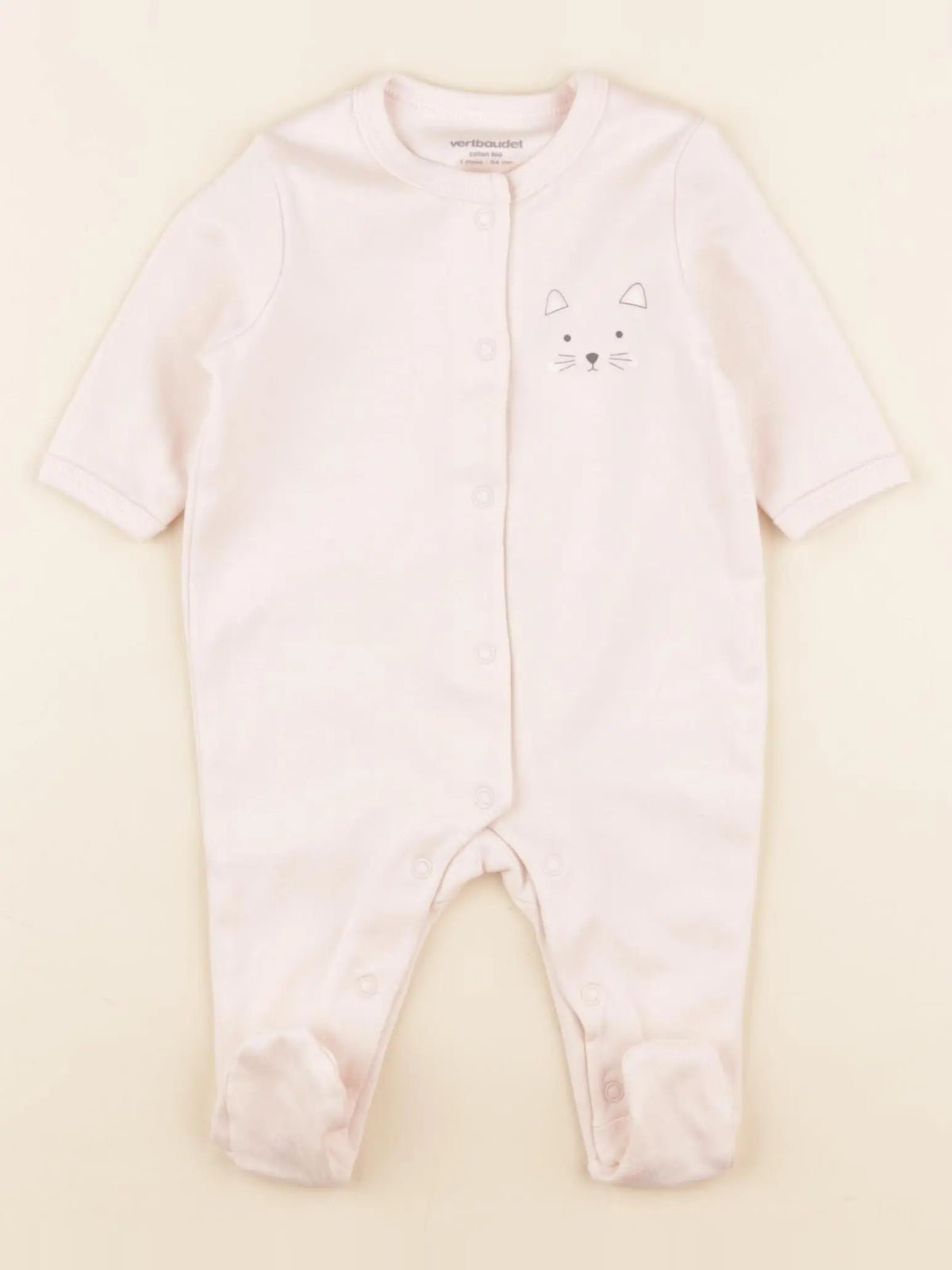 Vertbaudet - pyjama coton rose - 1 mois