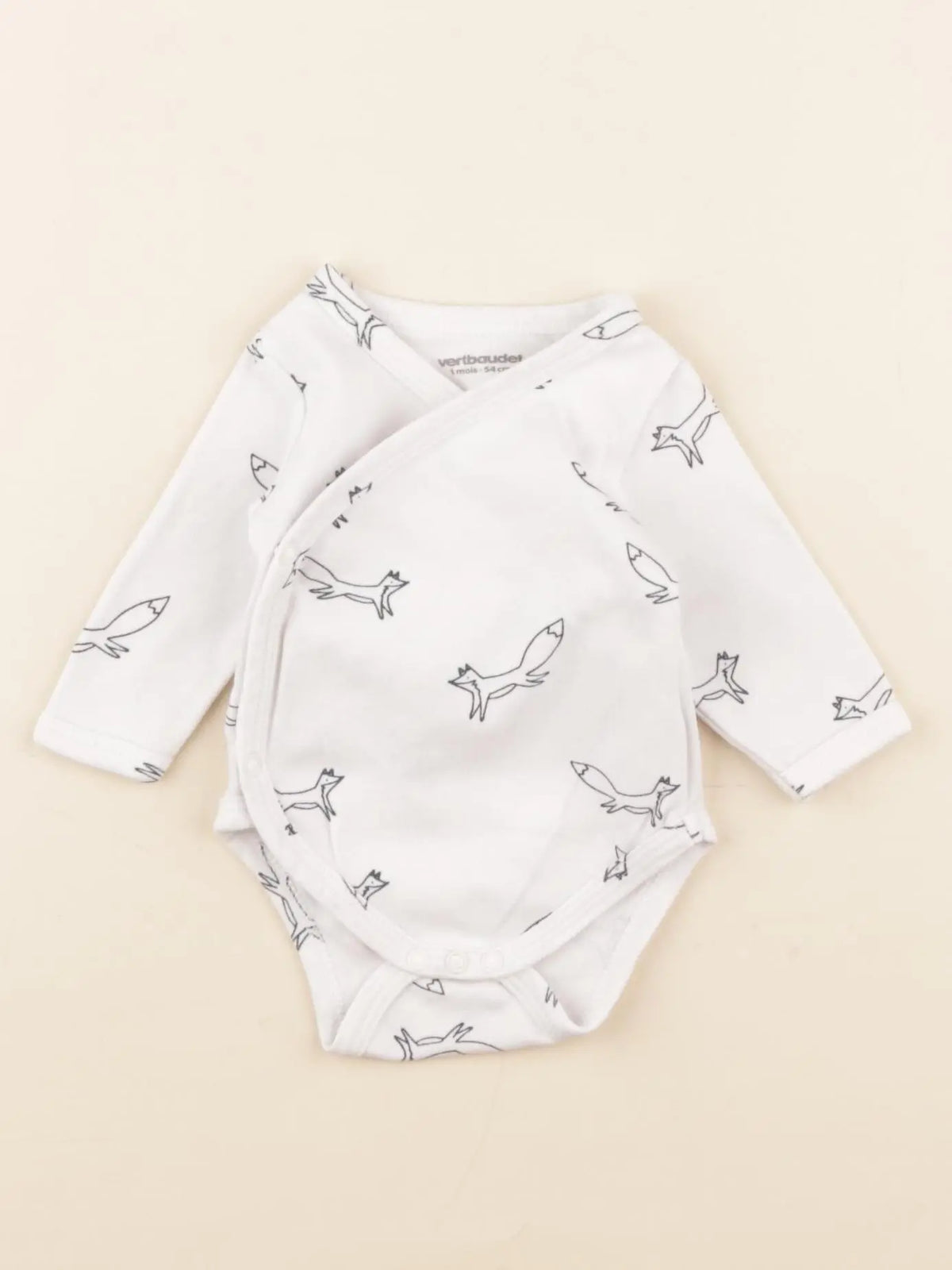 Vertbaudet - body blanc, bleu - 1 mois