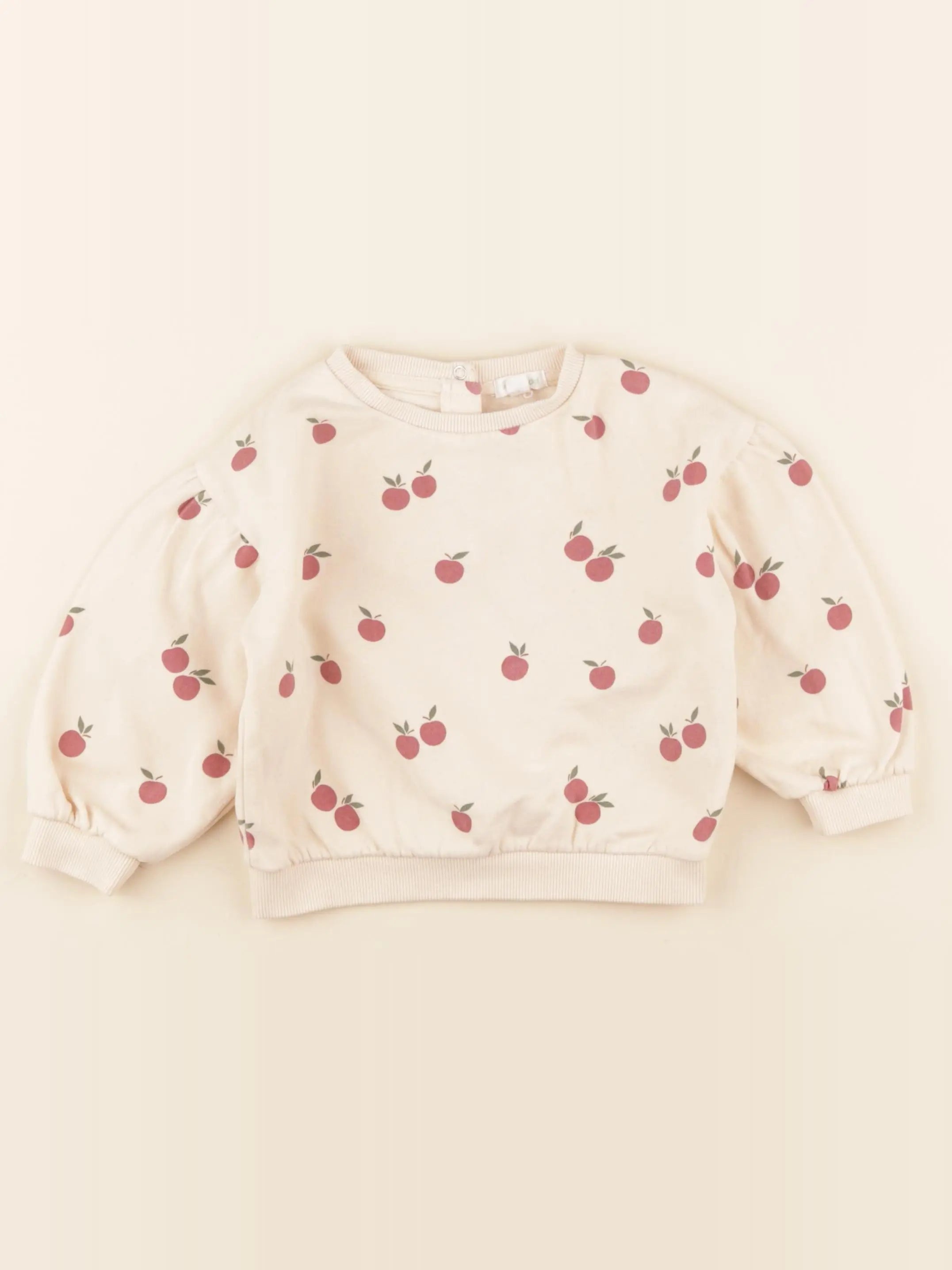 Vertbaudet - sweat rouge, beige - 18 mois