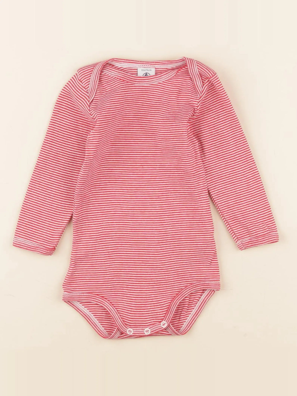 Petit Bateau - body rouge - 12 mois