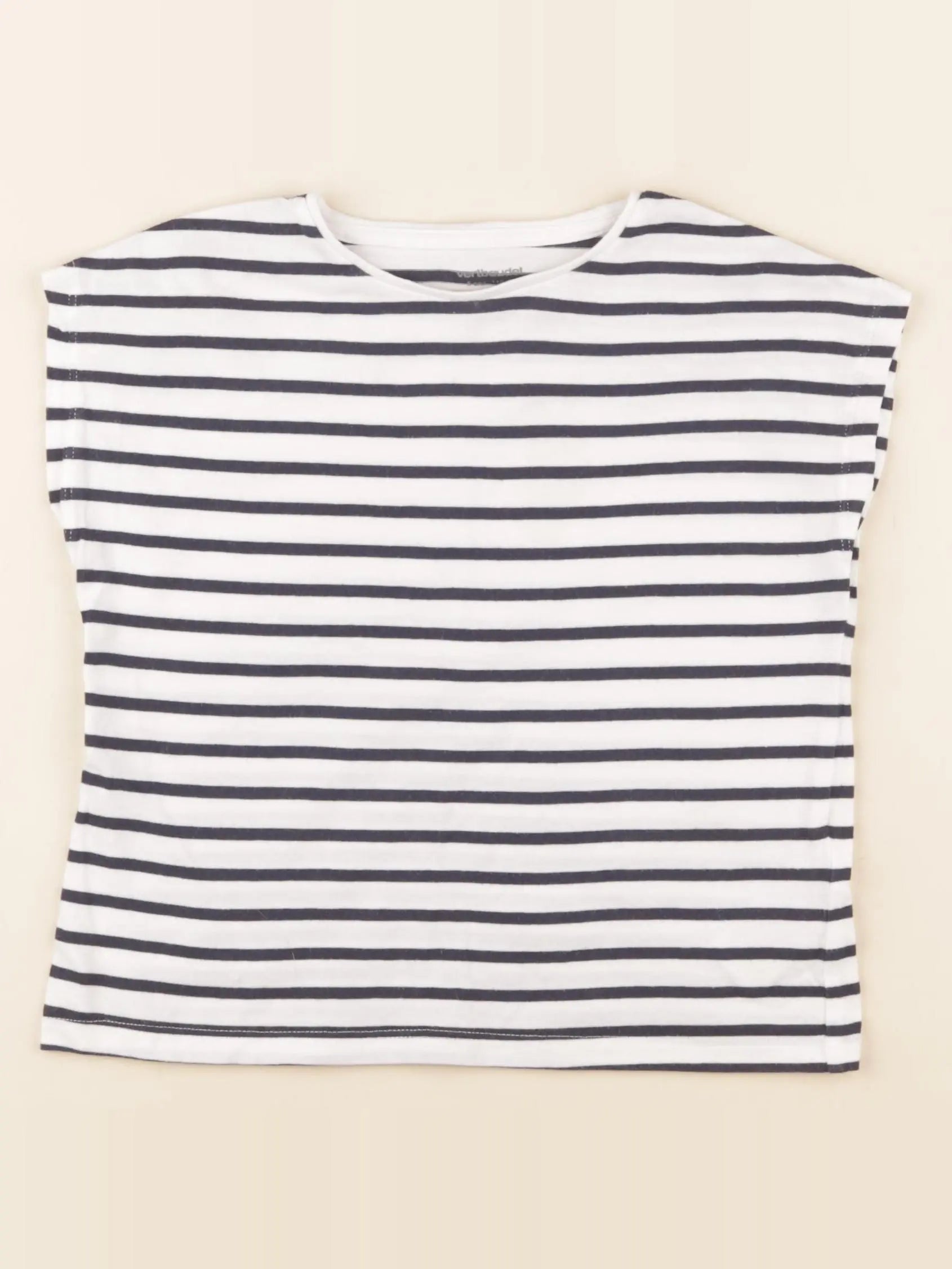 Vertbaudet - tee-shirt bleu, blanc - 5 ans