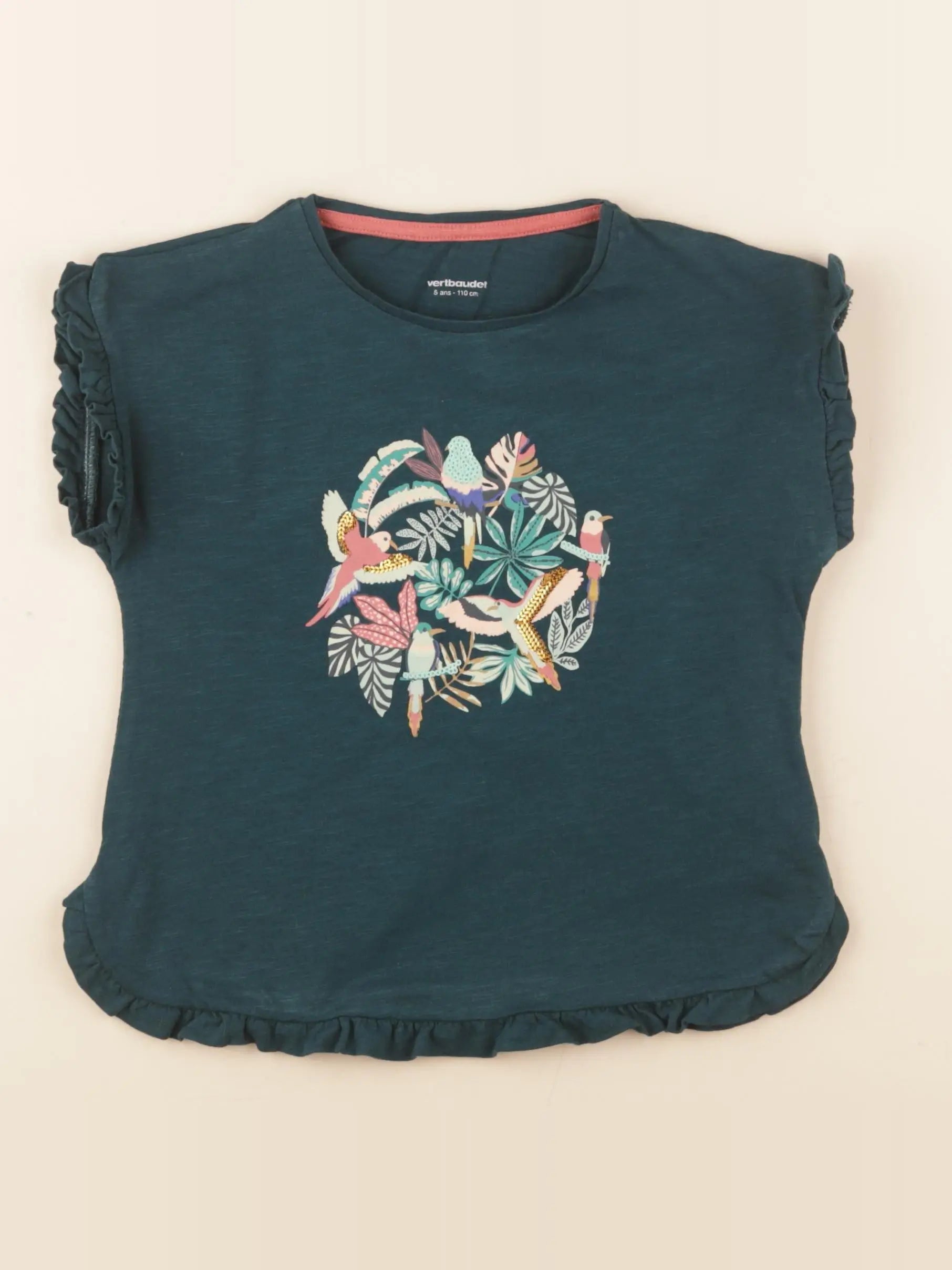 Vertbaudet - tee-shirt vert - 5 ans