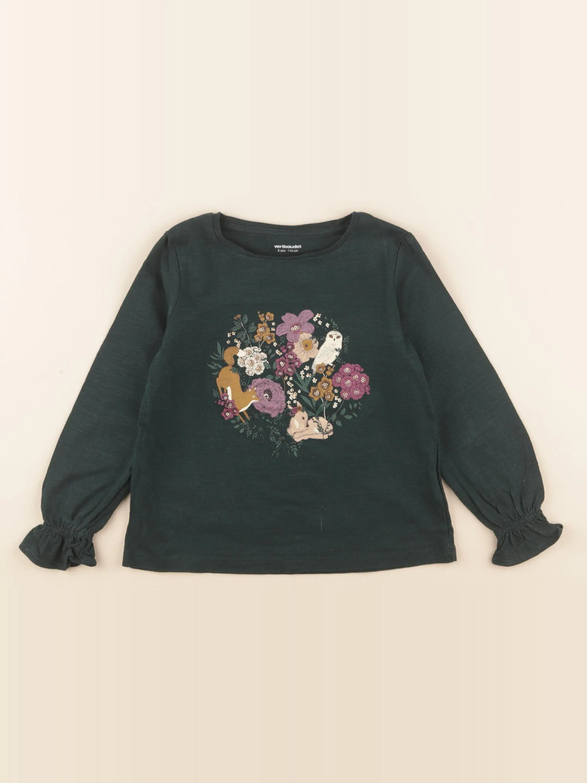 Vertbaudet - tee-shirt vert - 5 ans
