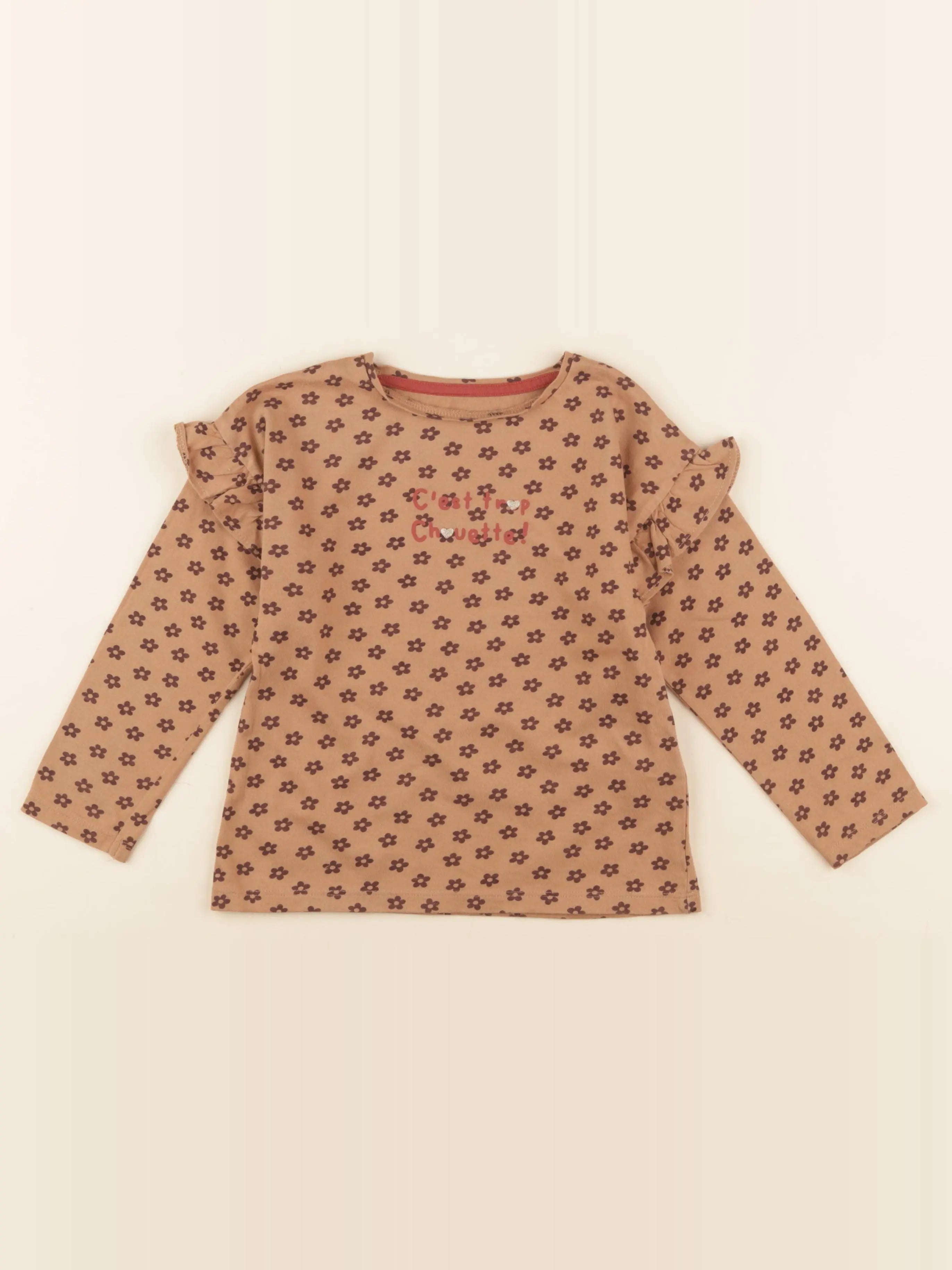 Vertbaudet - tee-shirt marron - 5 ans