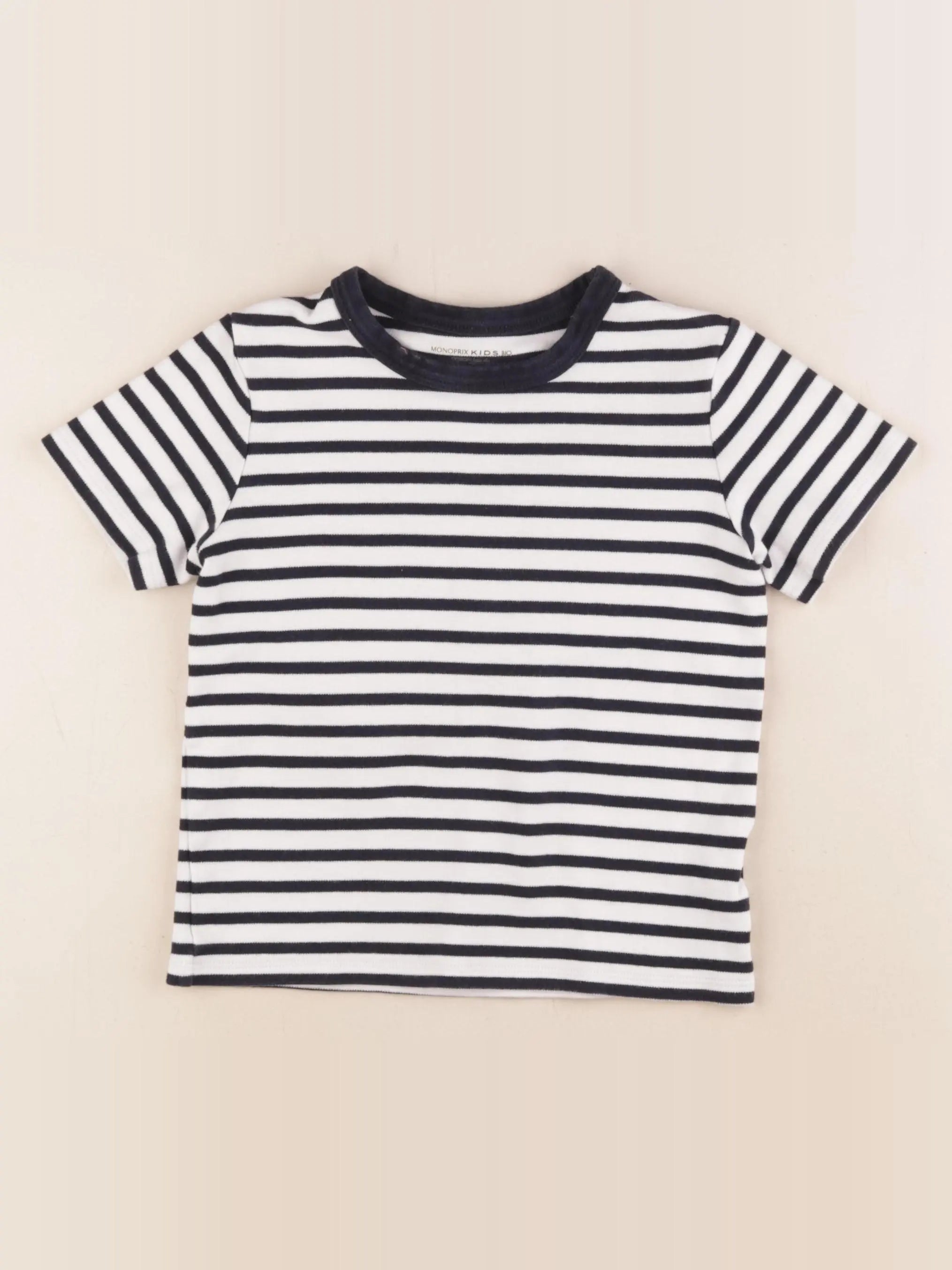 Monoprix - tee-shirt bleu, blanc - 8 ans