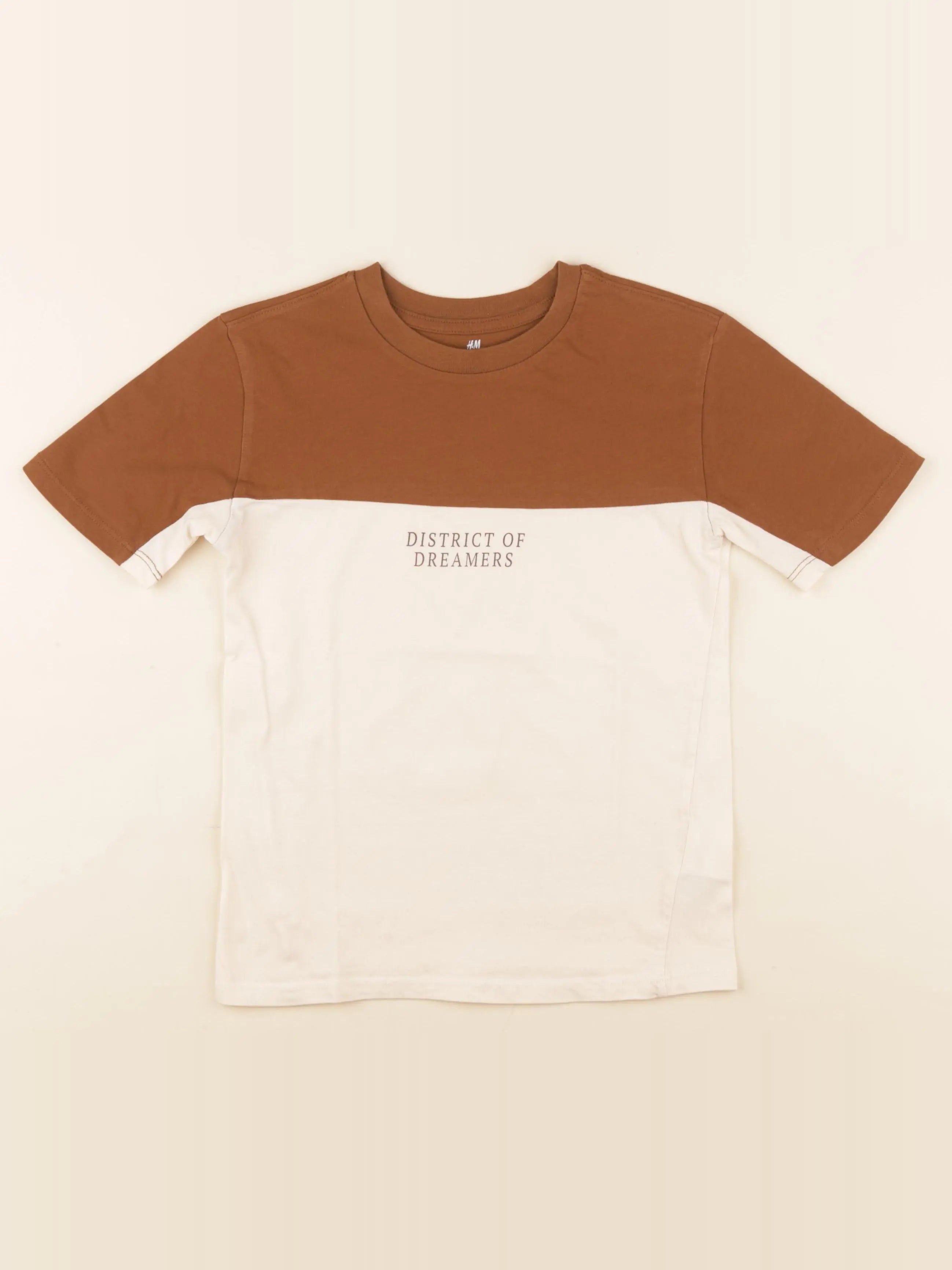 H&M - tee-shirt marron - 6/8 ans