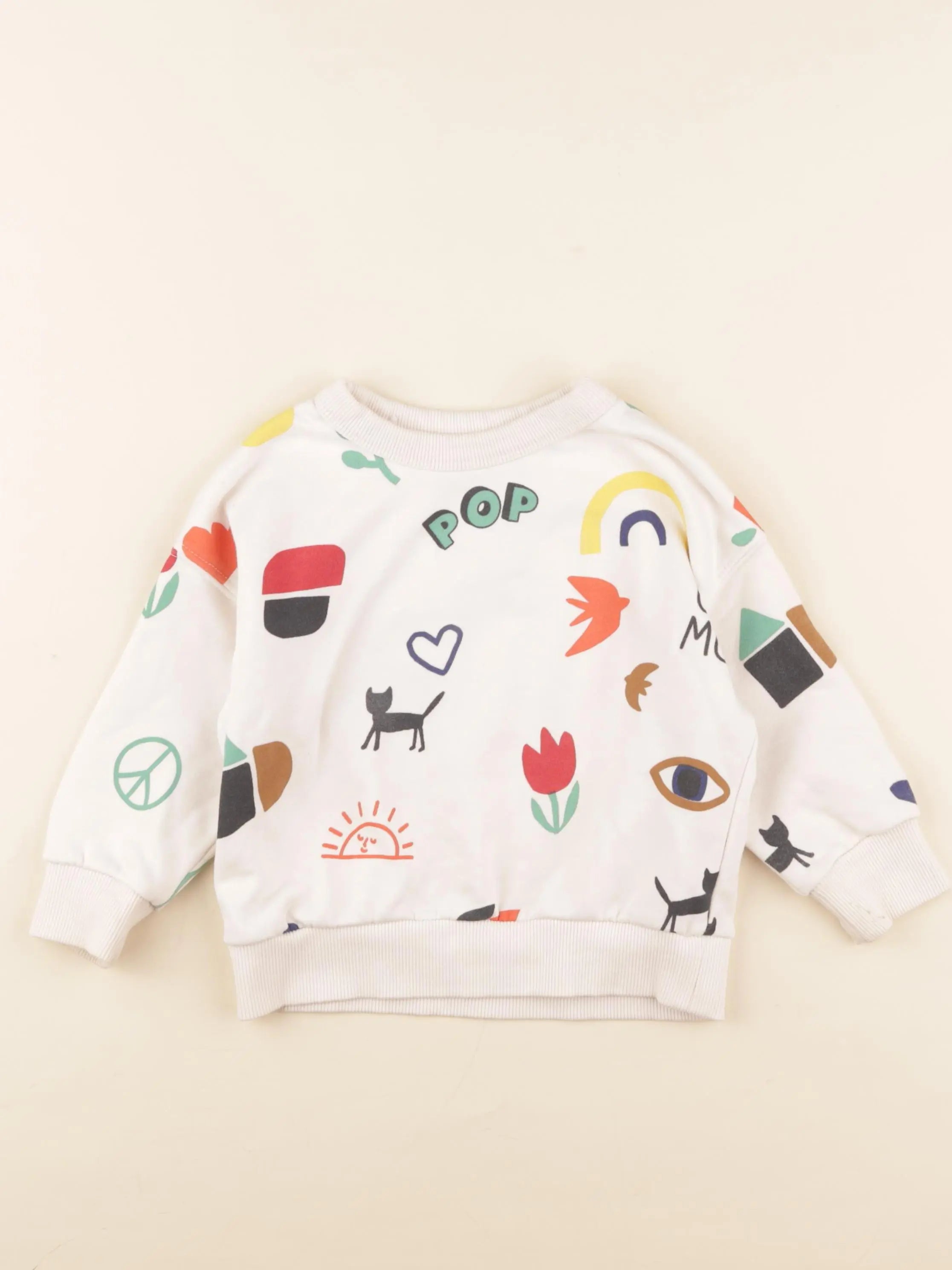 Monoprix - sweat beige, multicolore - 3 ans