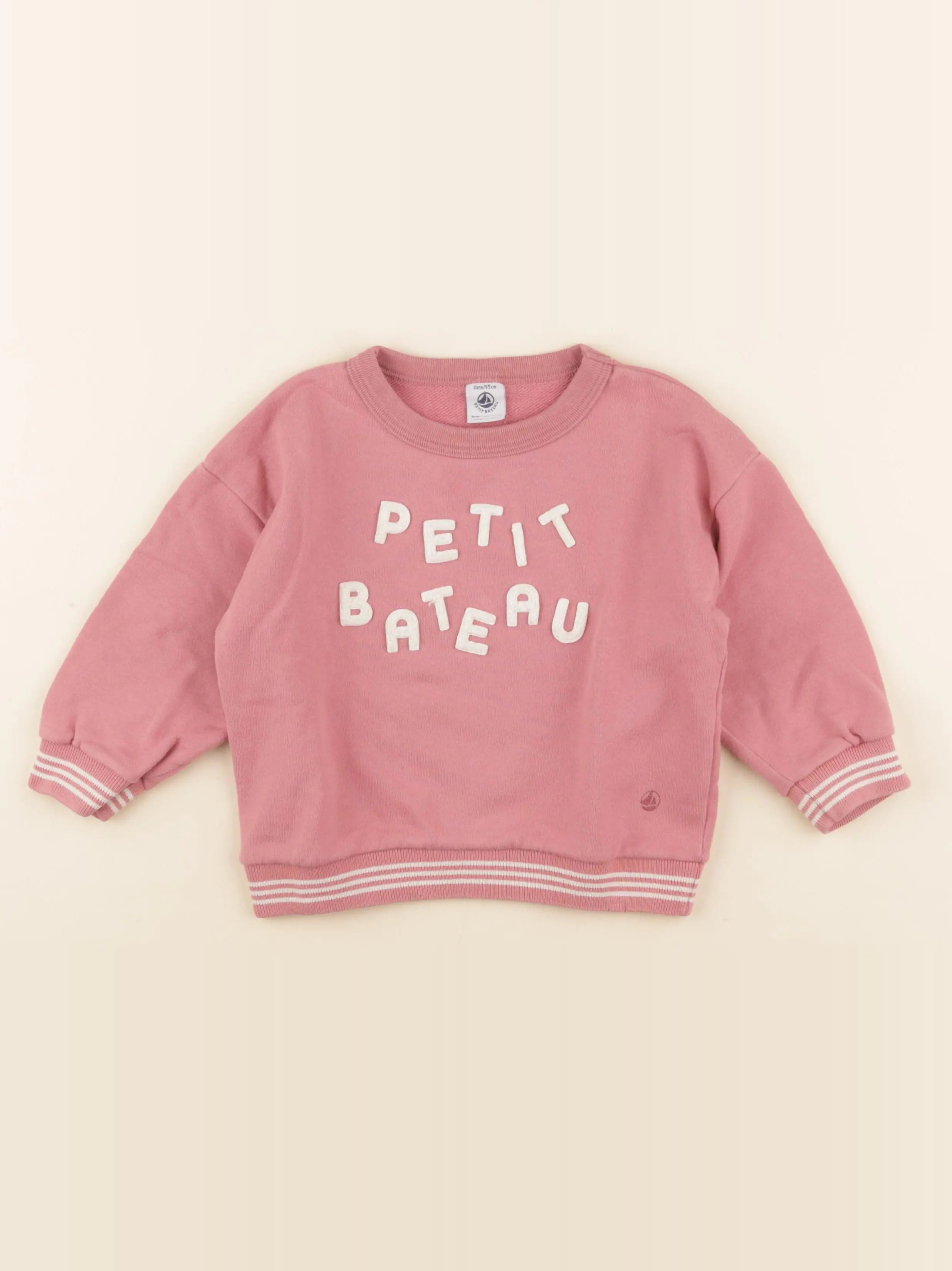 Petit Bateau - sweat rose - 3 ans
