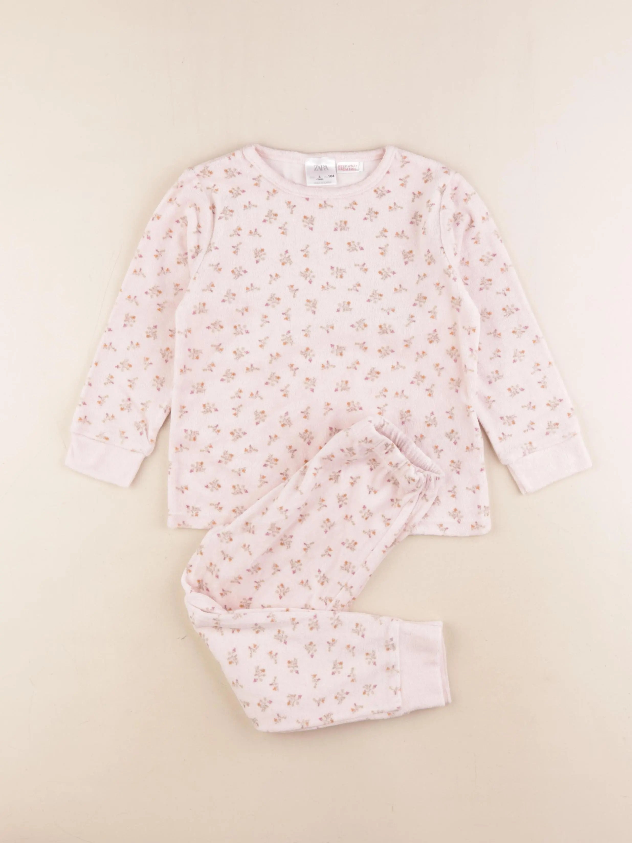 Zara - pyjama velours rose - 4 ans