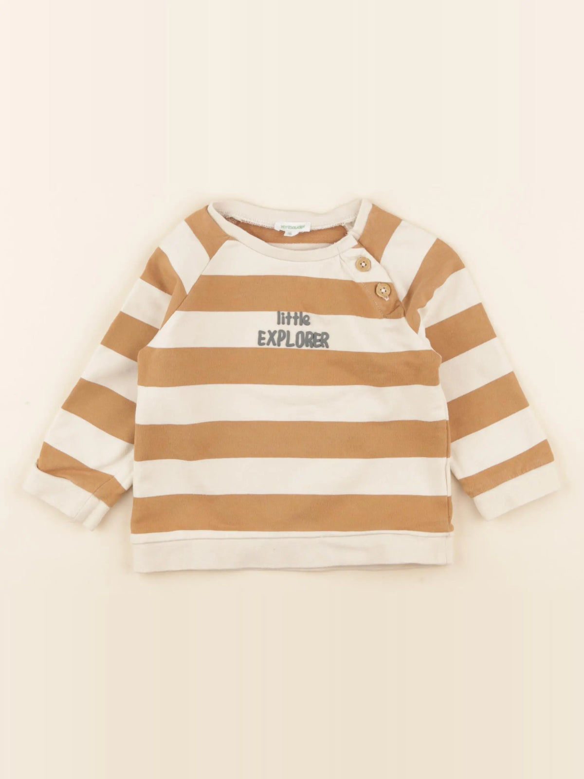 Vertbaudet - sweat marron - 24 mois