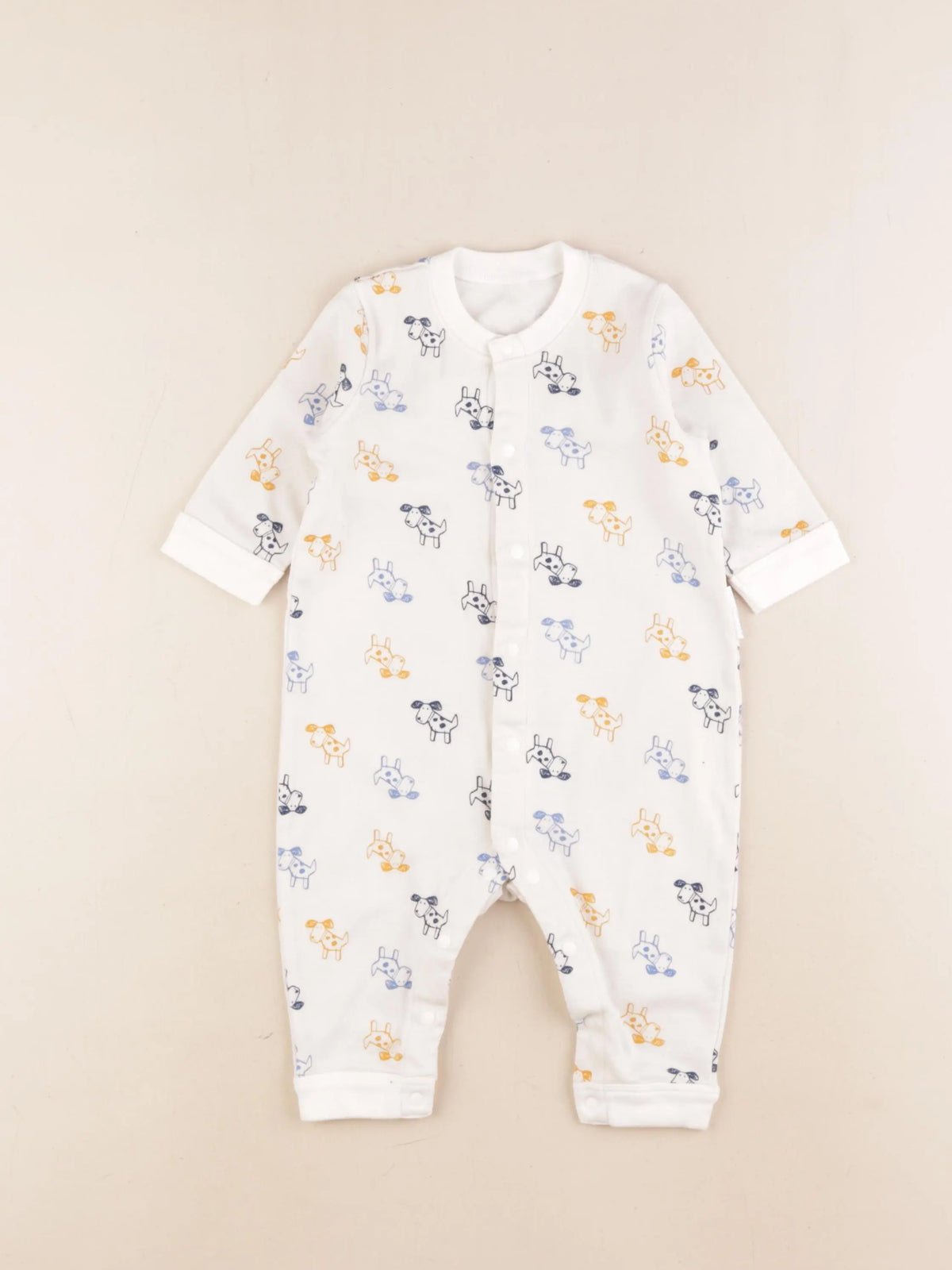 Uniqlo - pyjama coton beige - 6/12 mois