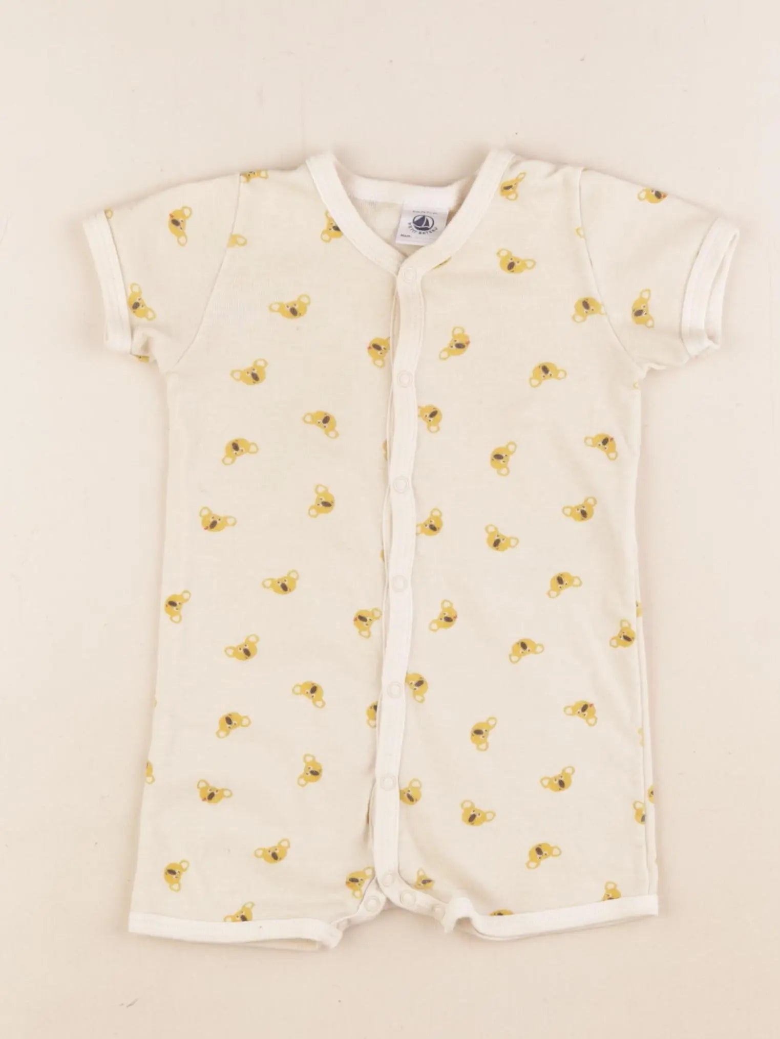 Petit Bateau - pyjama coton beige - 6 mois