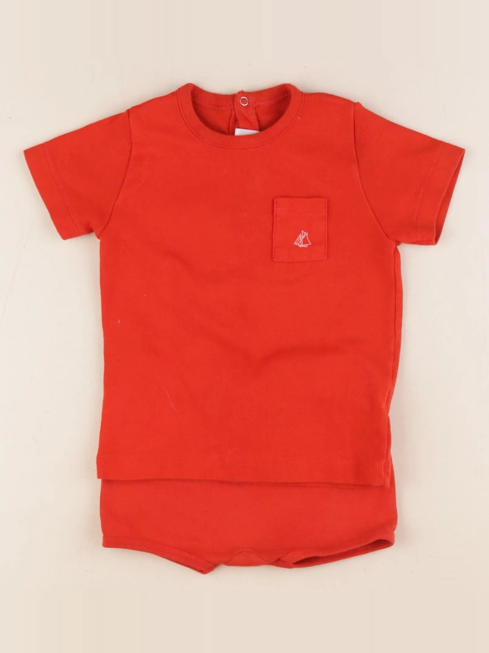 Petit Bateau - ensemble rouge - 24 mois