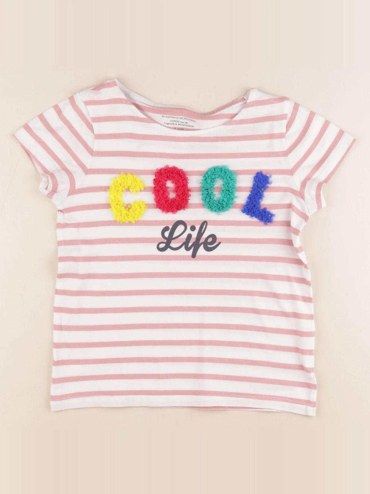 Monoprix - tee-shirt rose - 8 ans