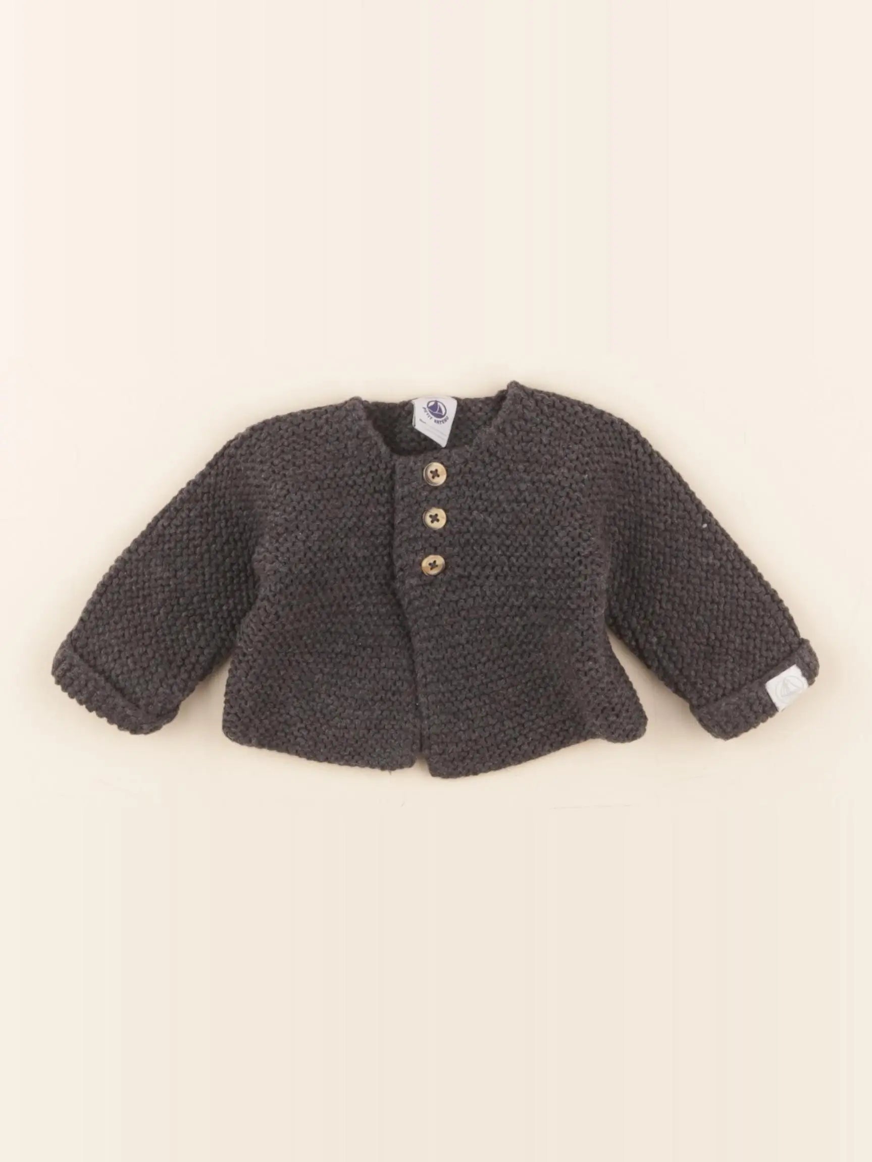 Petit Bateau - gilet gris - 1 mois