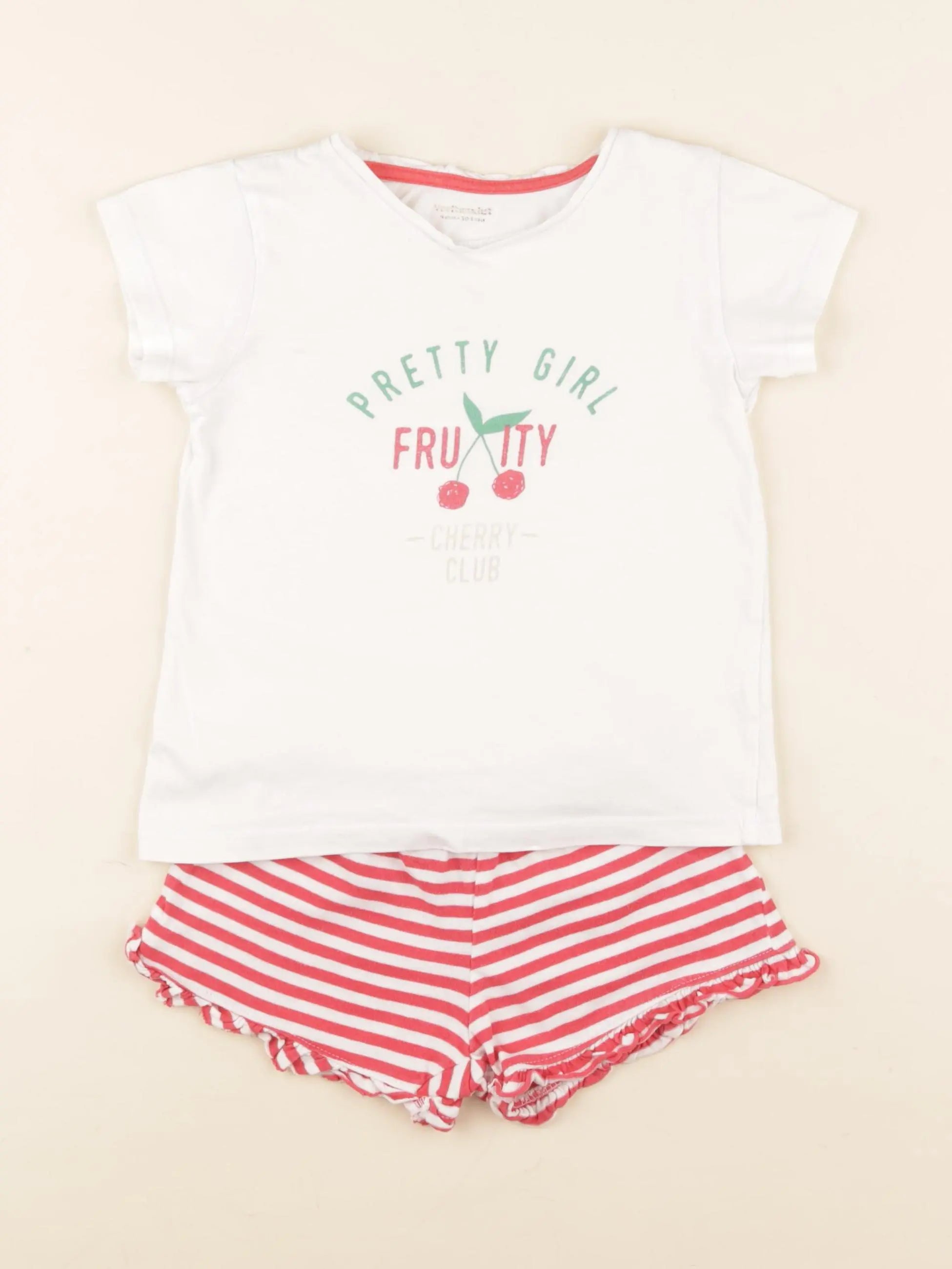 Vertbaudet - pyjama coton rouge - 4 ans