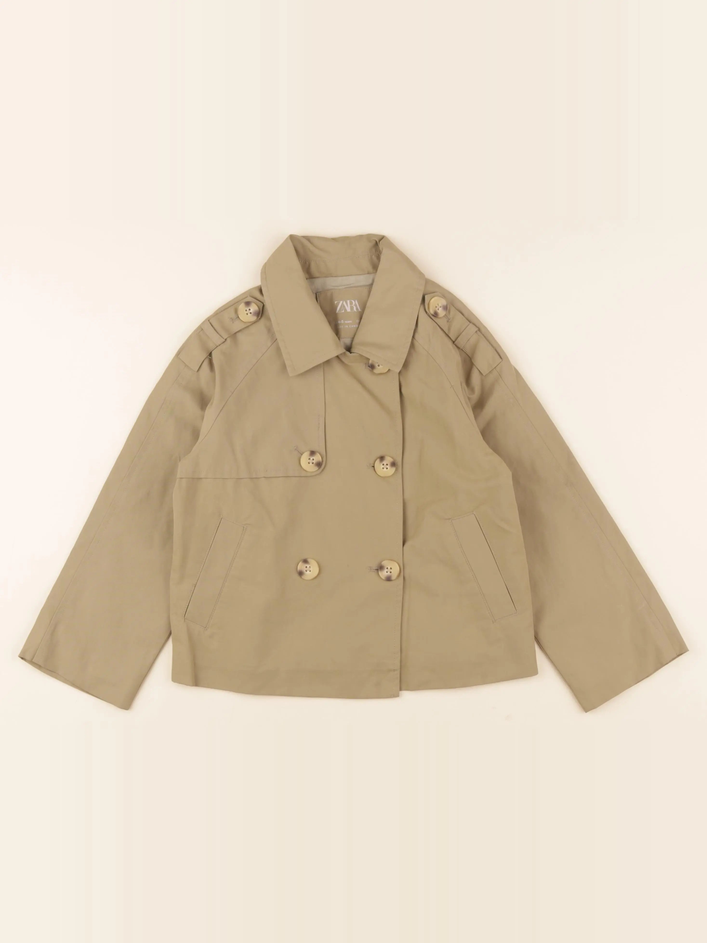 Zara - imperméable vert - 4/5 ans