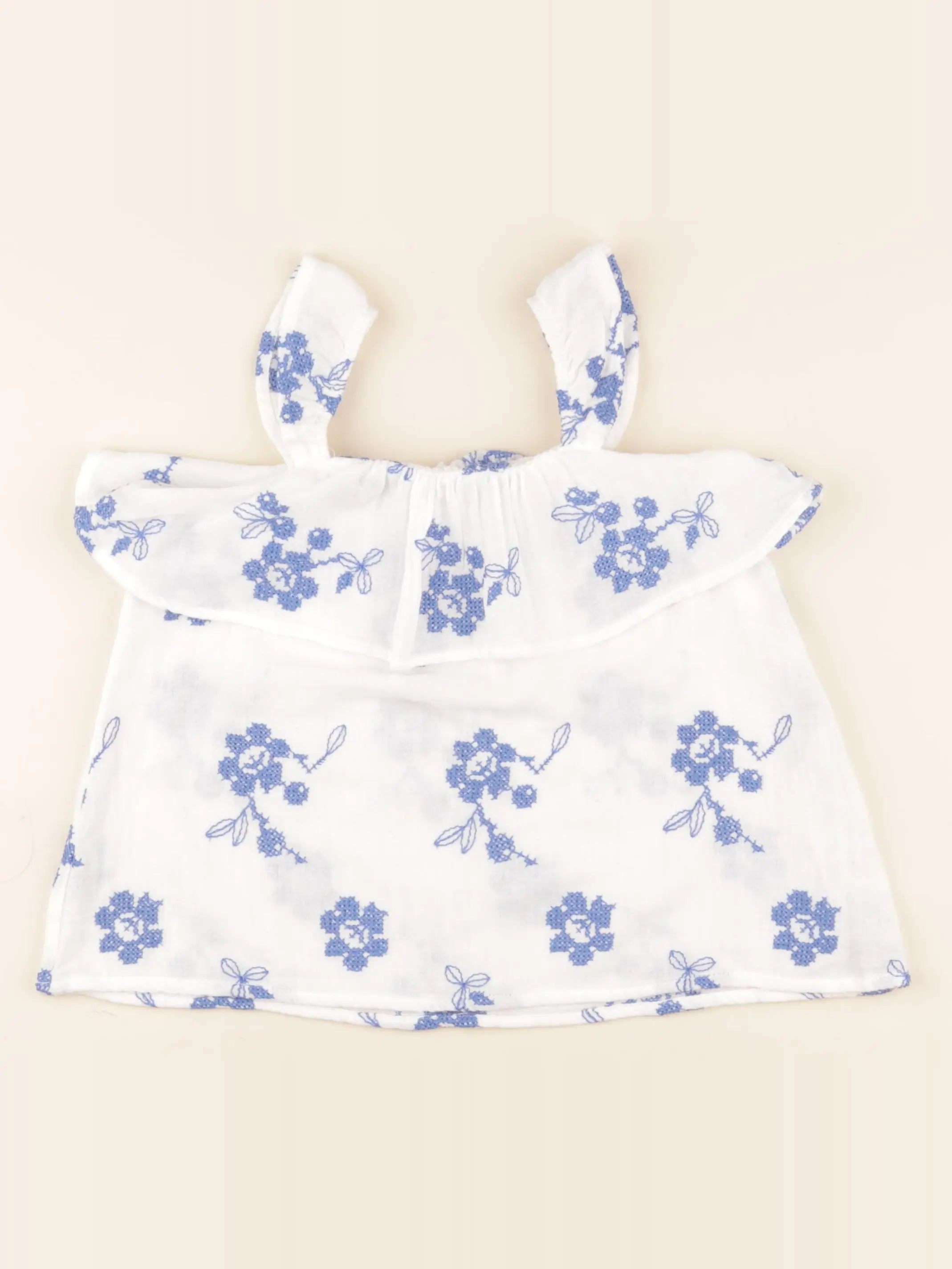 Zara - blouse bleu, blanc - 4/5 ans