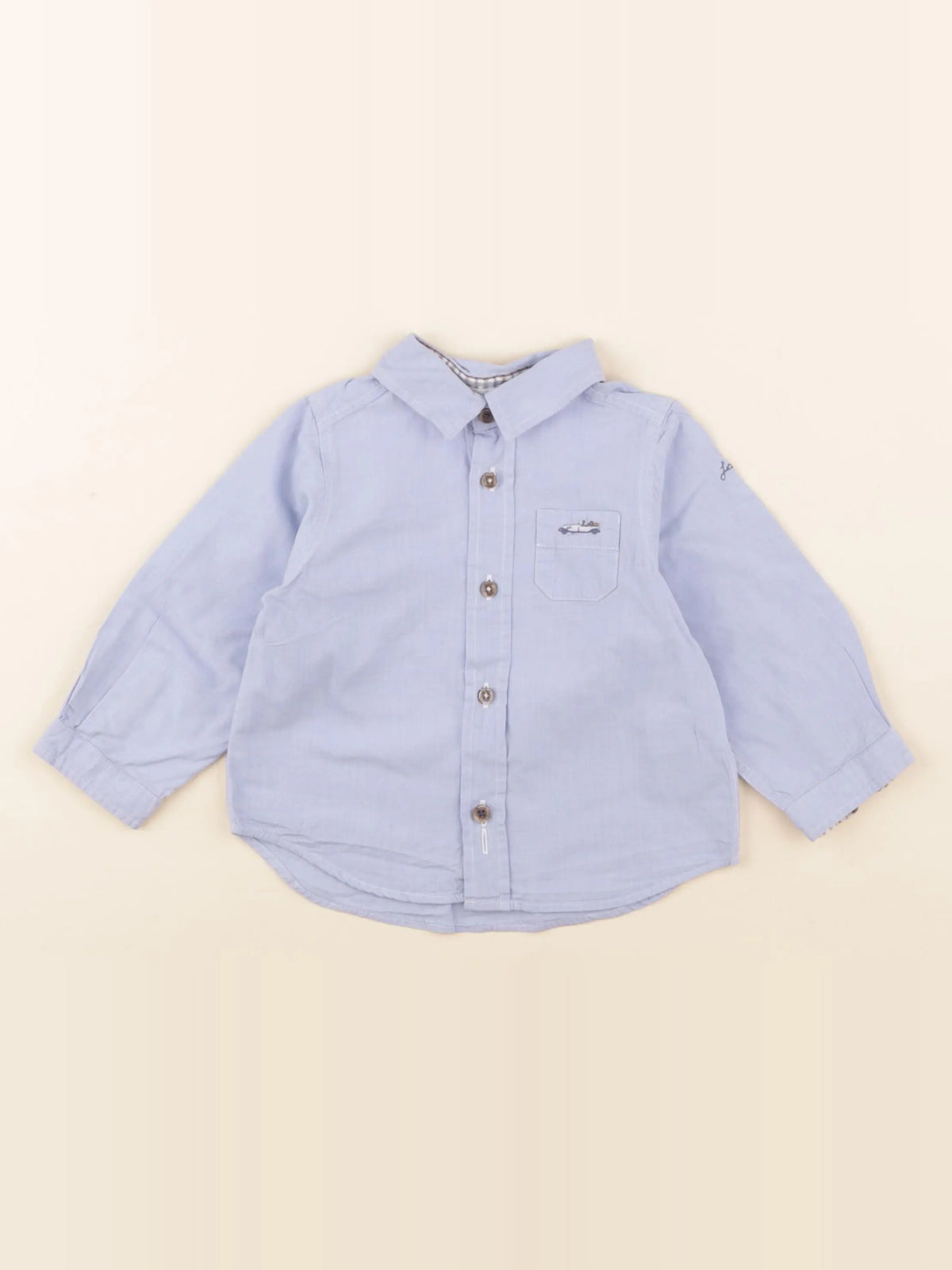 Jacadi - chemise bleu - 12 mois