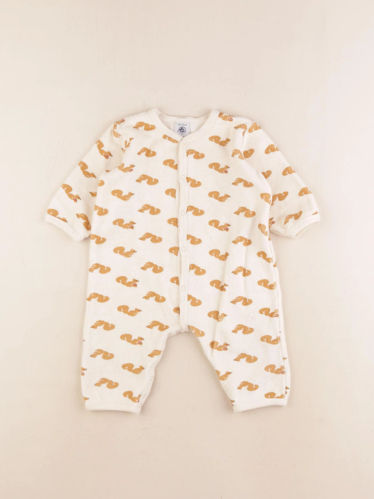 Petit Bateau - pyjama coton beige - 12 mois