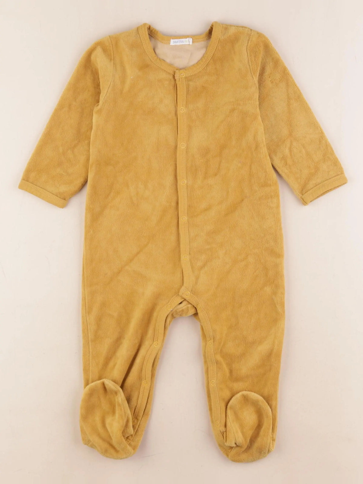 Boutchou - pyjama velours jaune - 12 mois