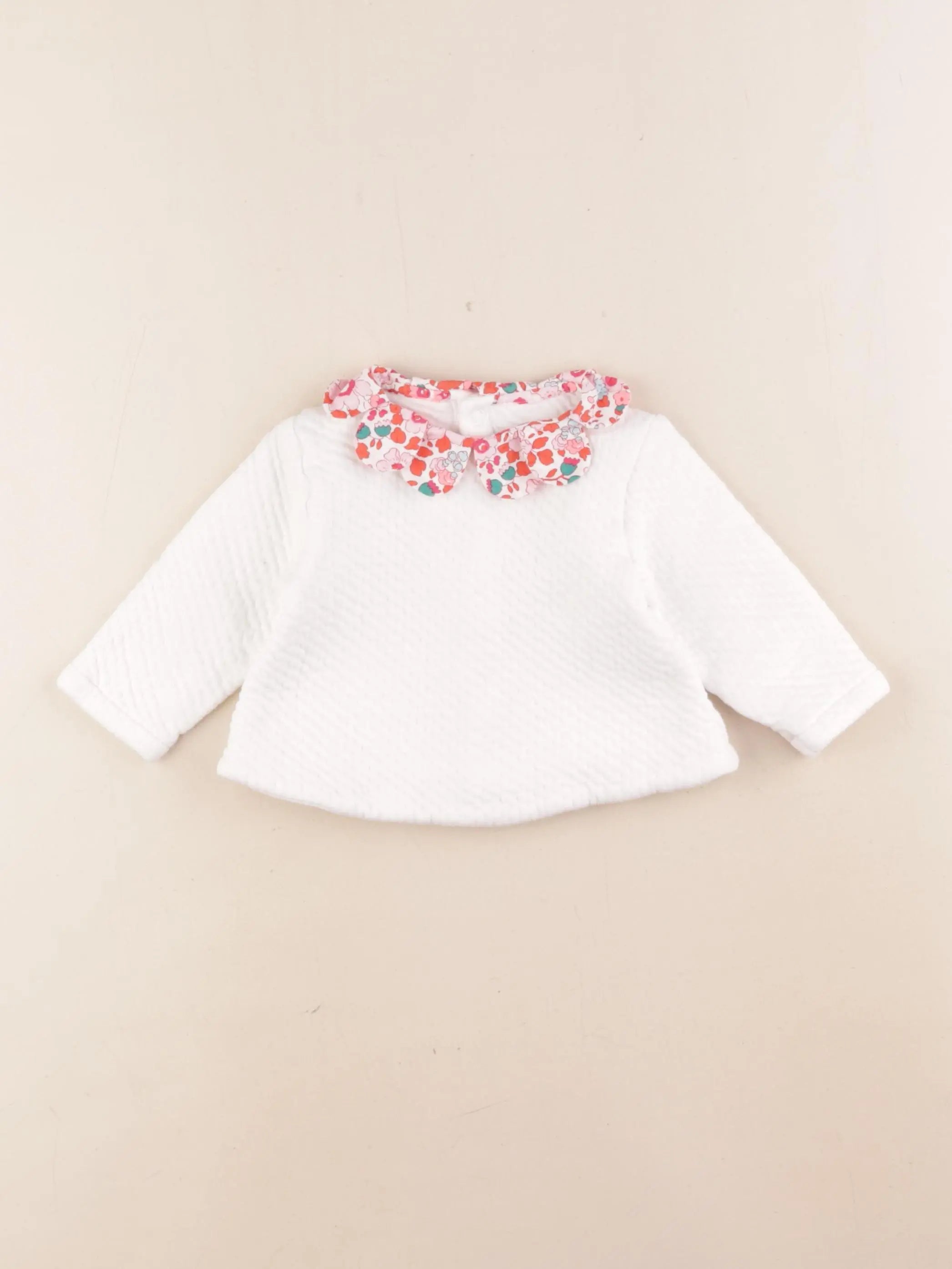 Jacadi - sweat blanc - 12 mois