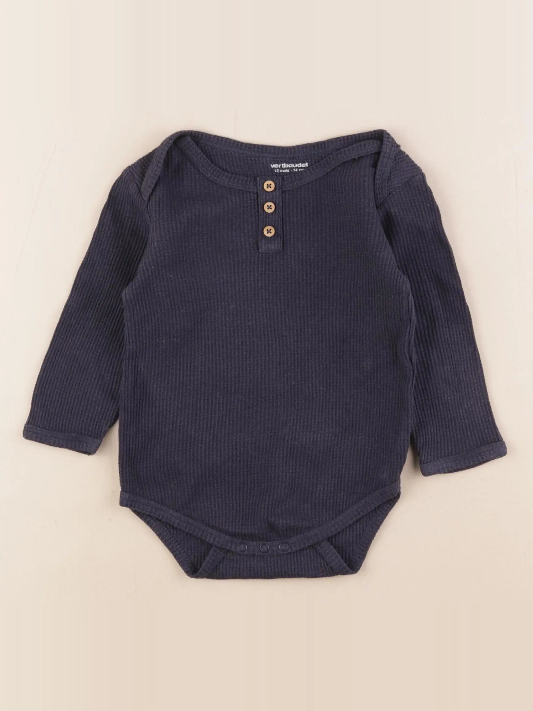 Vertbaudet - body bleu - 12 mois