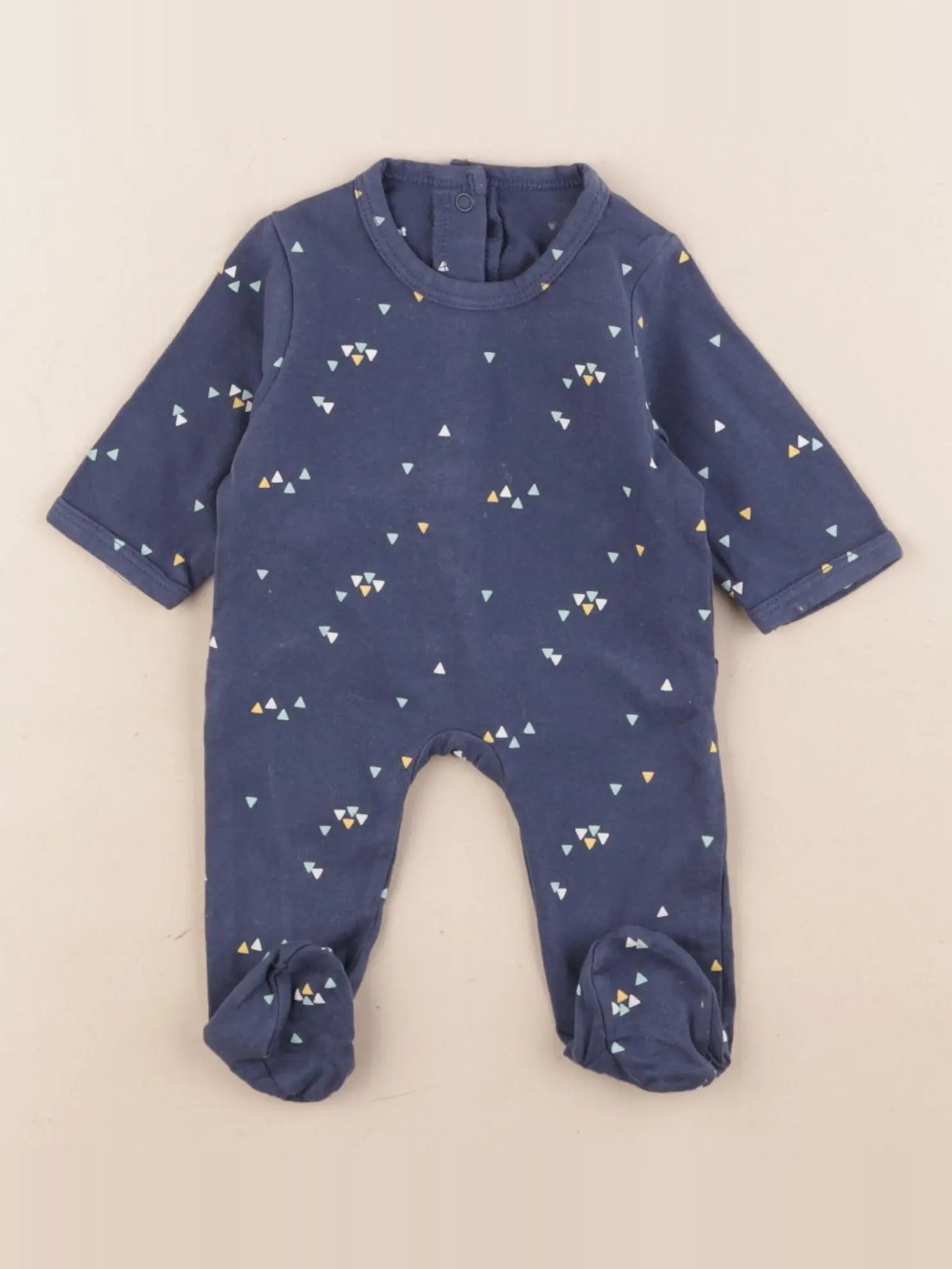 Vertbaudet - pyjama coton bleu - 0 mois