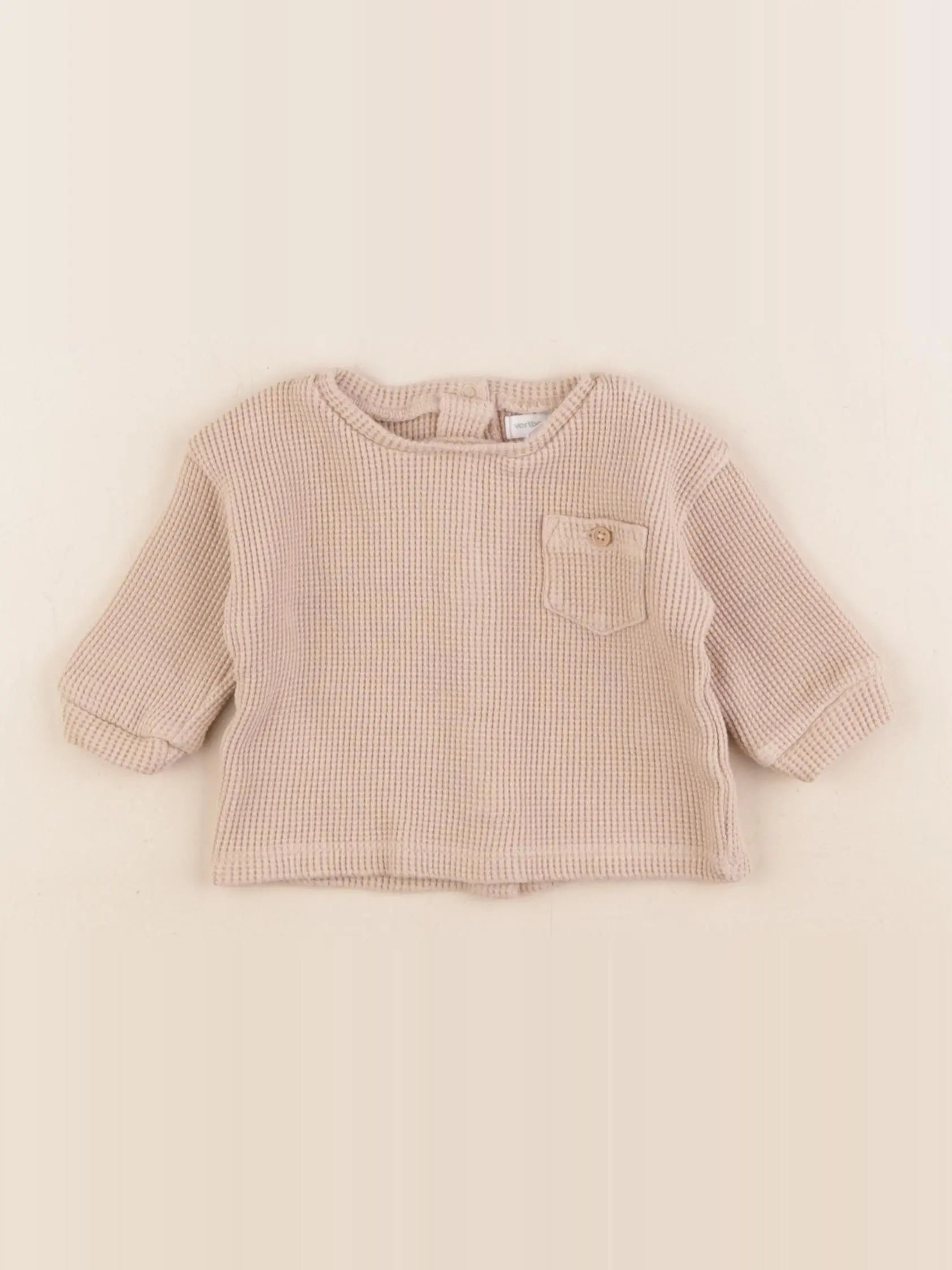 Vertbaudet - tee-shirt beige - 3 mois