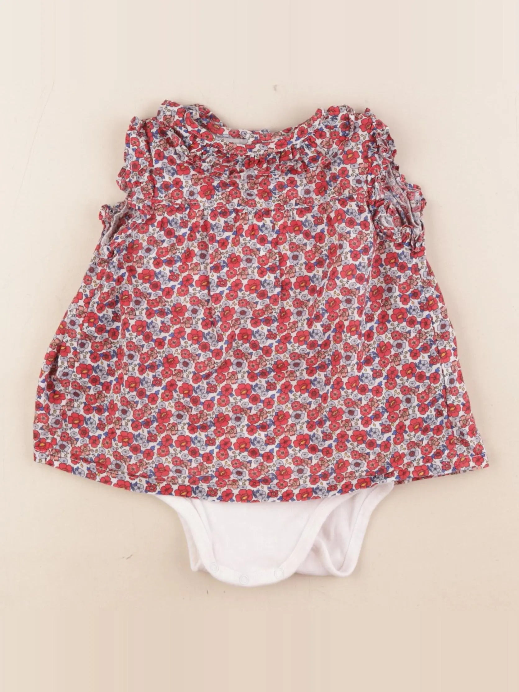 Boutchou - body robe rouge, bleu - 12 mois