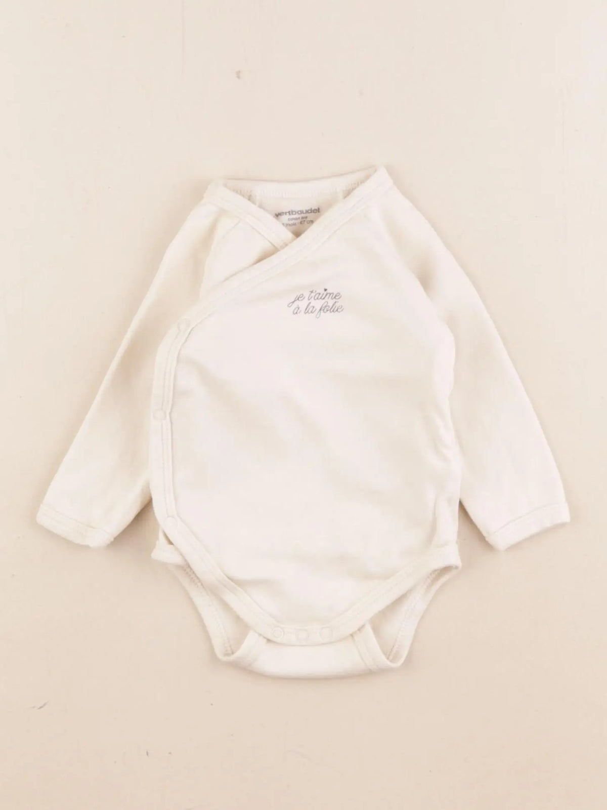Vertbaudet - body beige - 6 mois
